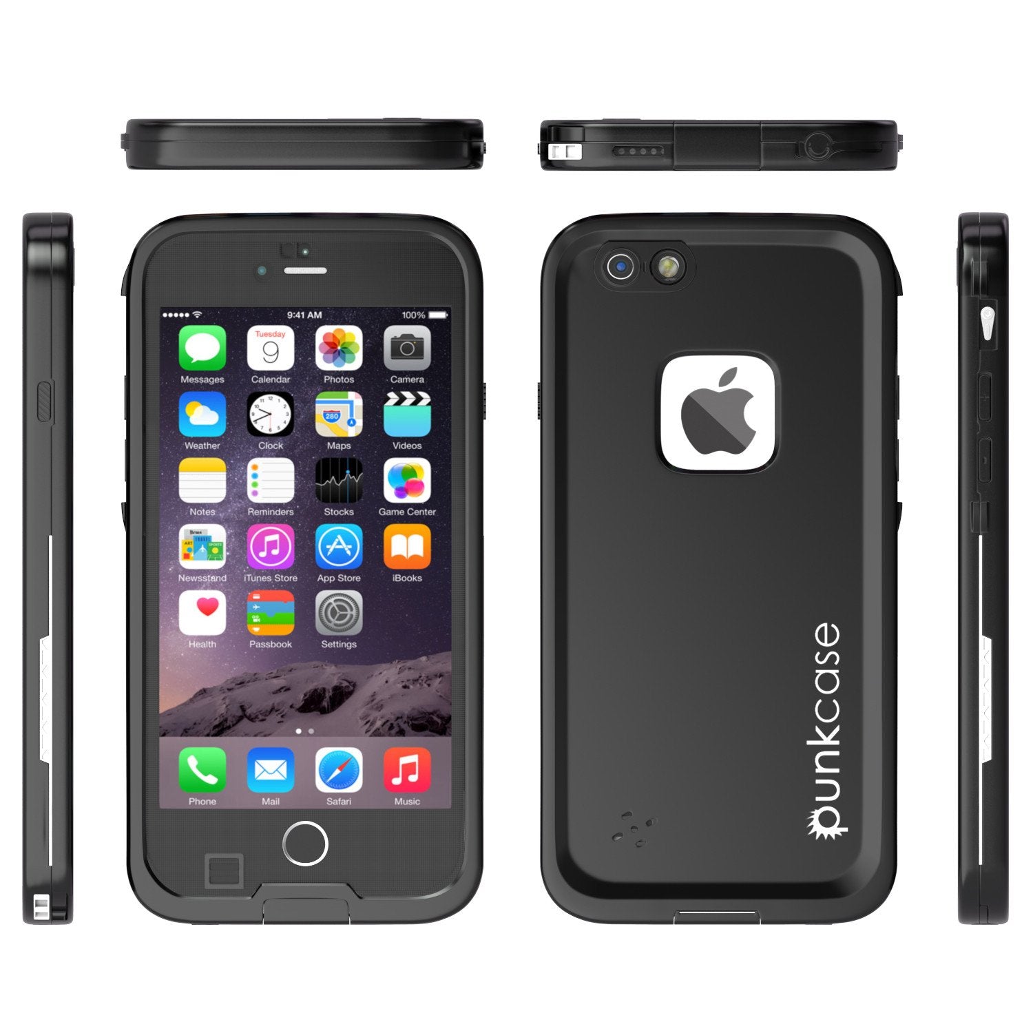 iPhone 6S/6 Waterproof Case, Punkcase SpikeStar Black | Thin Fit 6.6ft Underwater IP68 | Warranty