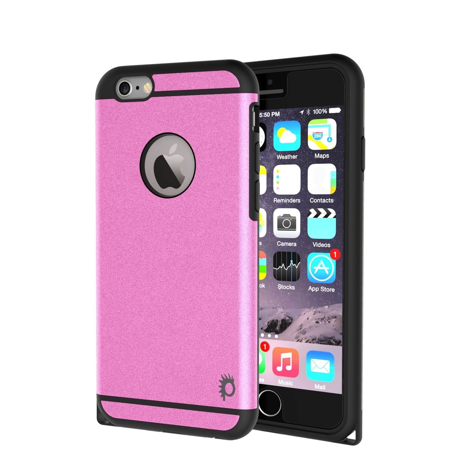 iPhone 6s Plus/6 Plus Case PunkCase Galactic Pink Slim w/ Tempered Glass Protector Lifetime Warranty