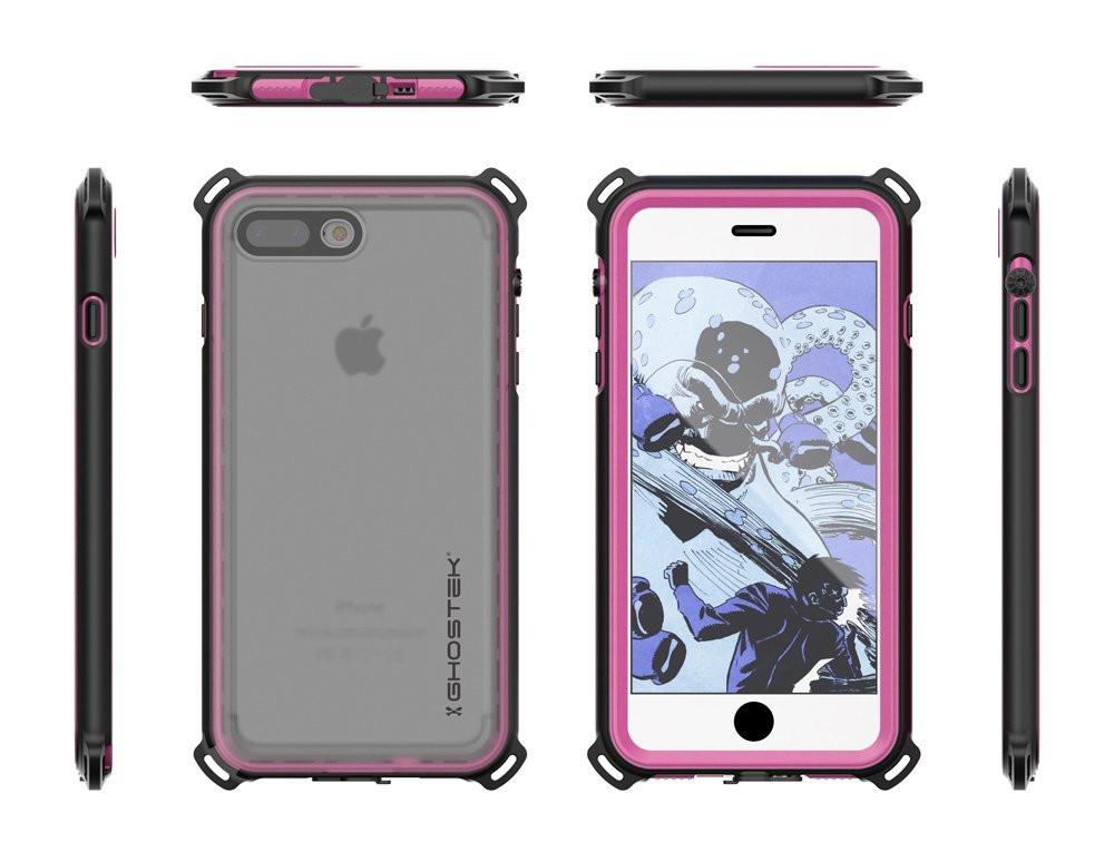 iPhone 7 Plus Waterproof Case, Ghostek Nautical Series for iPhone 7 Plus | Slim Underwater Protection | Adventure Duty | Swimming (Pink)
