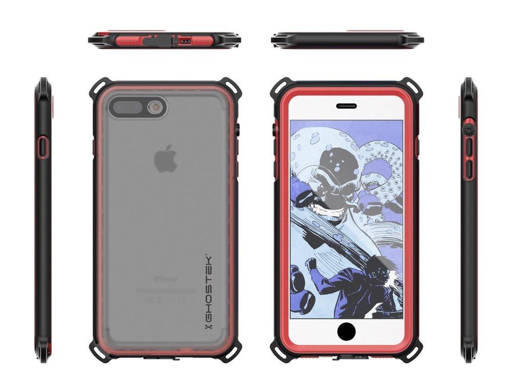 iPhone 7 Plus Waterproof Case, Ghostek Nautical Series for iPhone 7 Plus | Slim Underwater Protection | Adventure Duty | Swimming (Red)