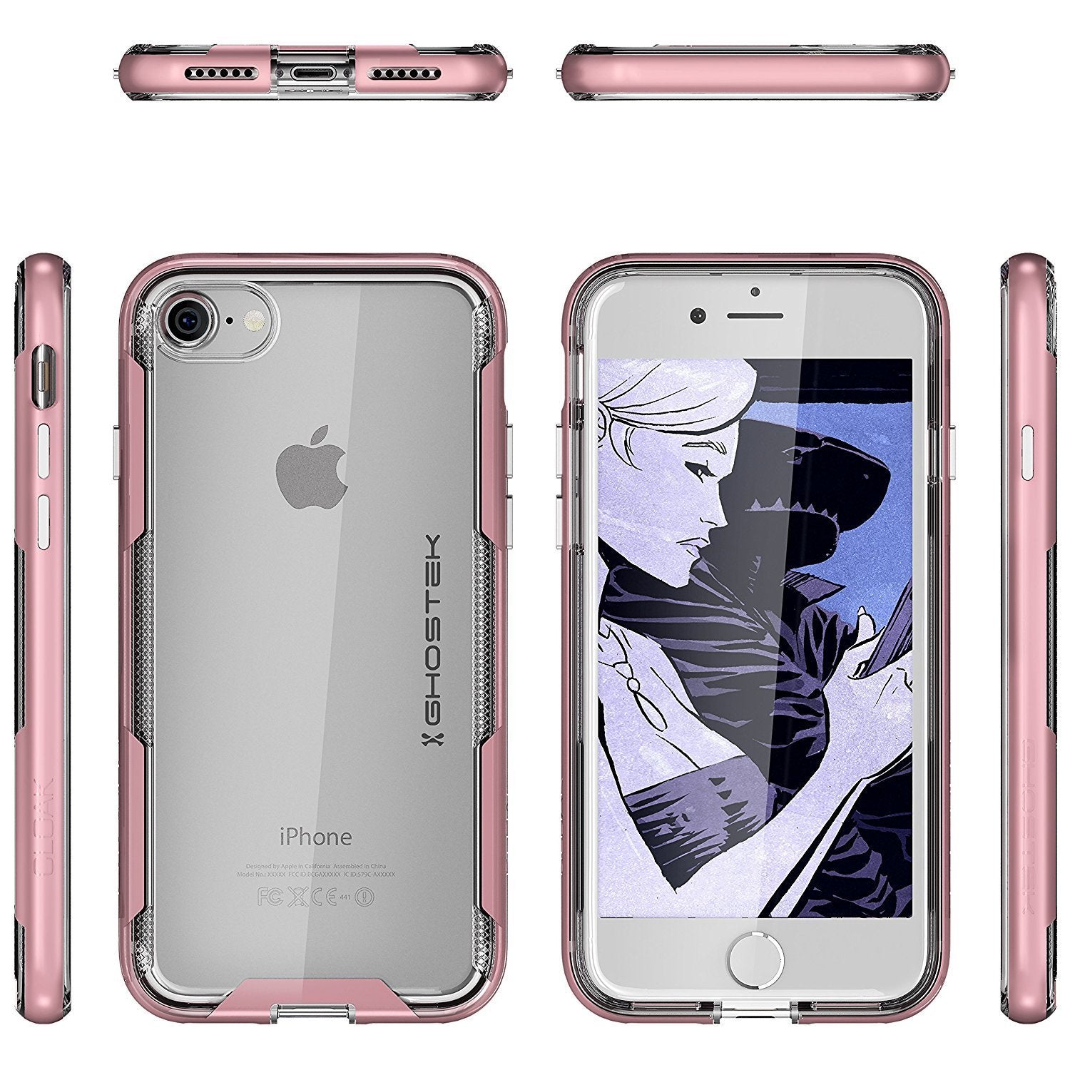 iPhone 7 Case, Ghostek Cloak 3 Series for iPhone 7 Clear Protective Case | Pink