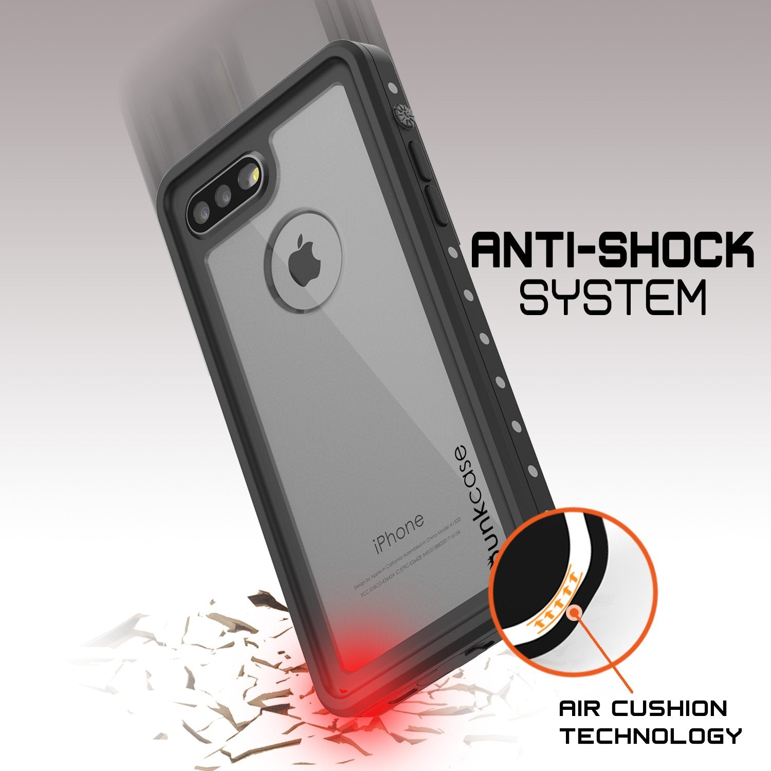 iPhone 8+ Plus Waterproof Case, Punkcase [StudStar Series] [Clear] [Slim Fit] [IP68 Certified] [Shockproof] [Dirtproof] Armor Cover