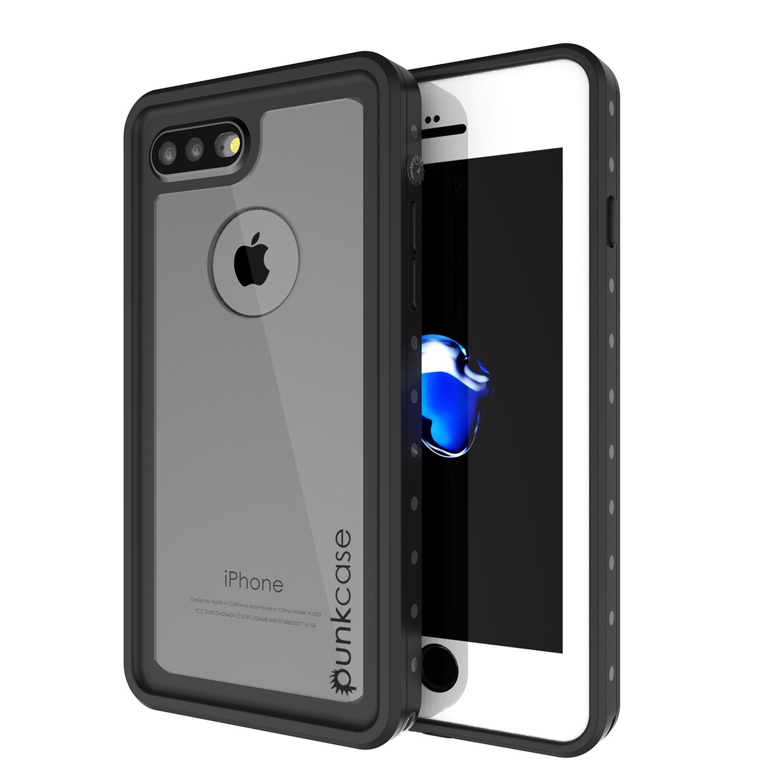 iPhone 8+ Plus Waterproof Case, Punkcase [StudStar Series] [Clear] [Slim Fit] [IP68 Certified] [Shockproof] [Dirtproof] Armor Cover