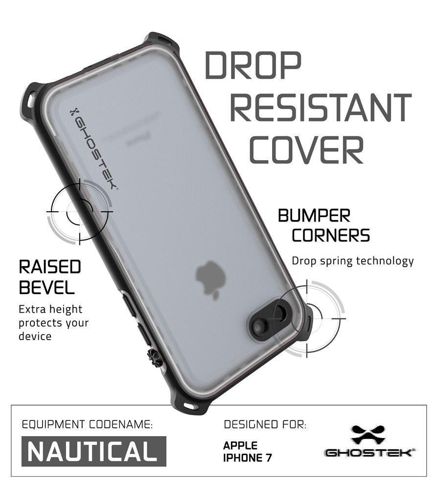 iPhone  8  Waterproof Case, Ghostek Nautical Series for iPhone  8  | Slim Underwater Protection | Adventure Duty | Ultra Fit | Swimming (White)