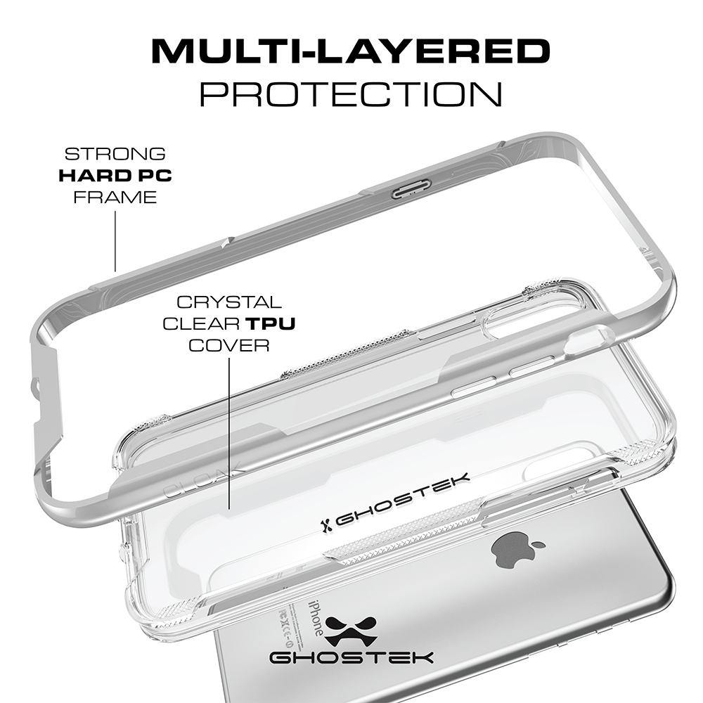 Ghostek Cloak 3 Series Apple iPhone X Clear Skin Gel With Reinforced Bumper | Wireless Charging Compatible | Teal