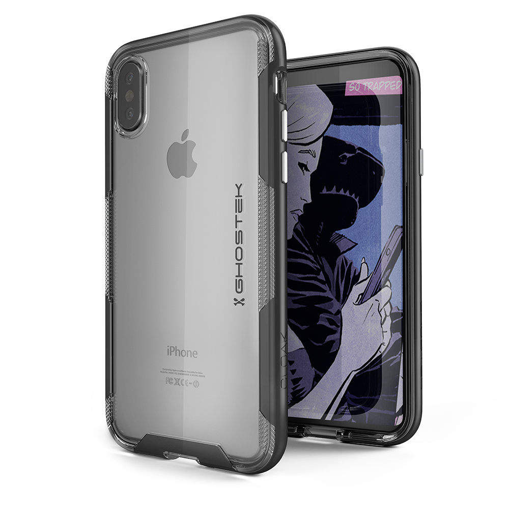 iPhone X Clear Case, Ghostek Cloak 3 Series Military Grade Standard Drop Tested | Slim & Lightweight | Black