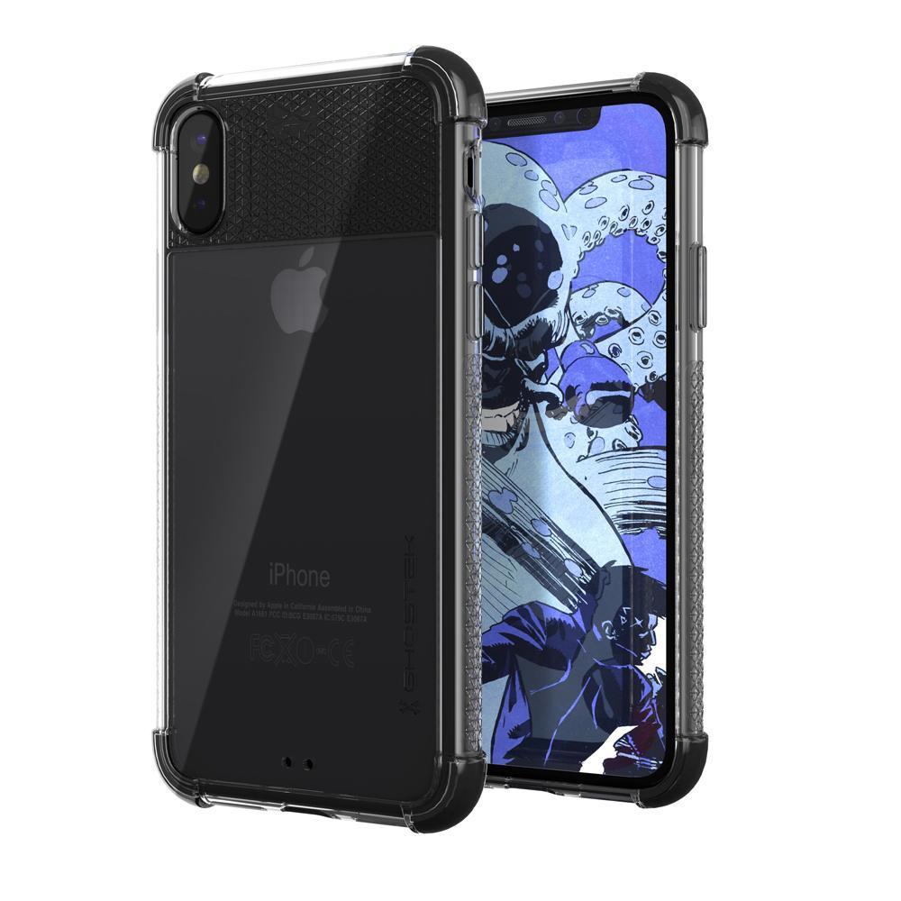 Ghostek Transparent iPhone X Case, Covert2 Series Resilient Rugged Armor Design | Supports AirPower Wireless Charging | Black
