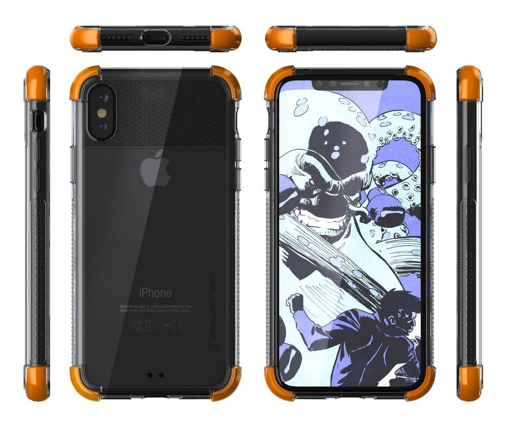 iPhone X Case, Ghostek Covert 2 Series for iPhone X / iPhone Pro Clear Protective Case [ORANGE]