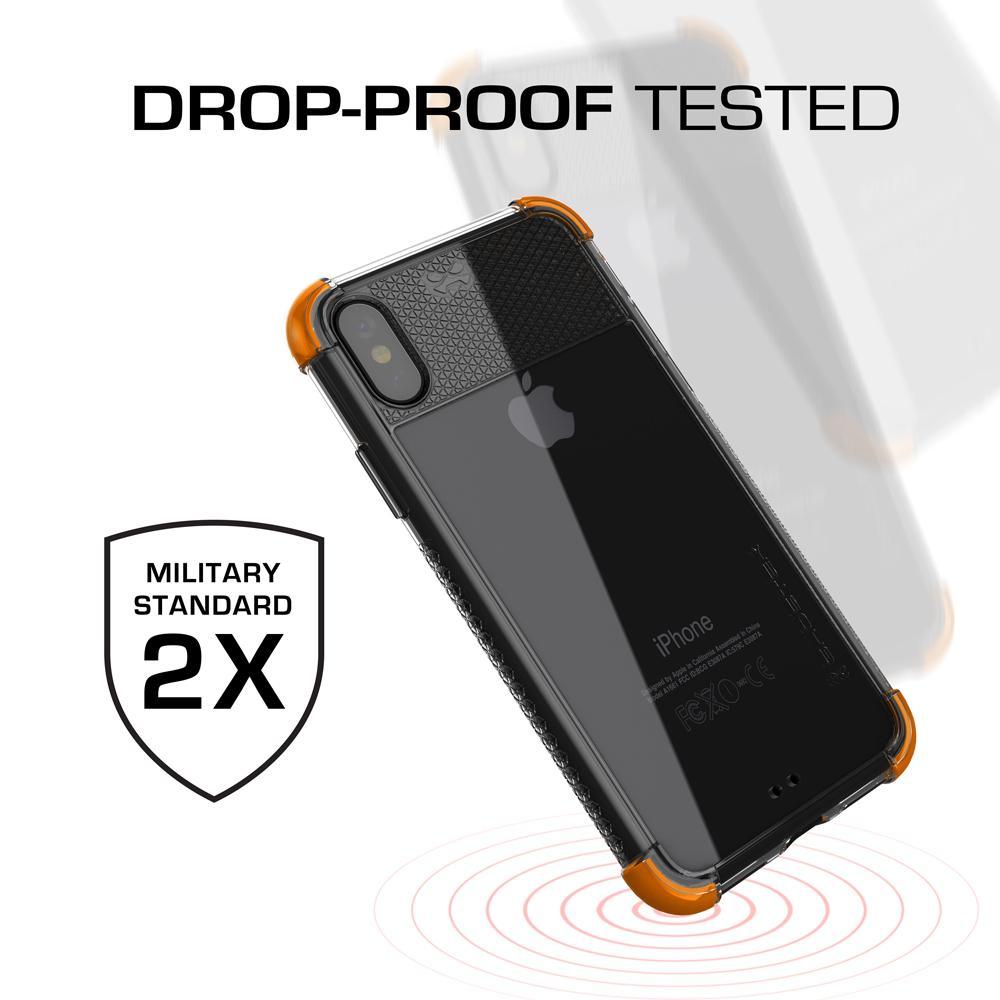 iPhone X Case, Ghostek Covert 2 Series for iPhone X / iPhone Pro Clear Protective Case [ORANGE]