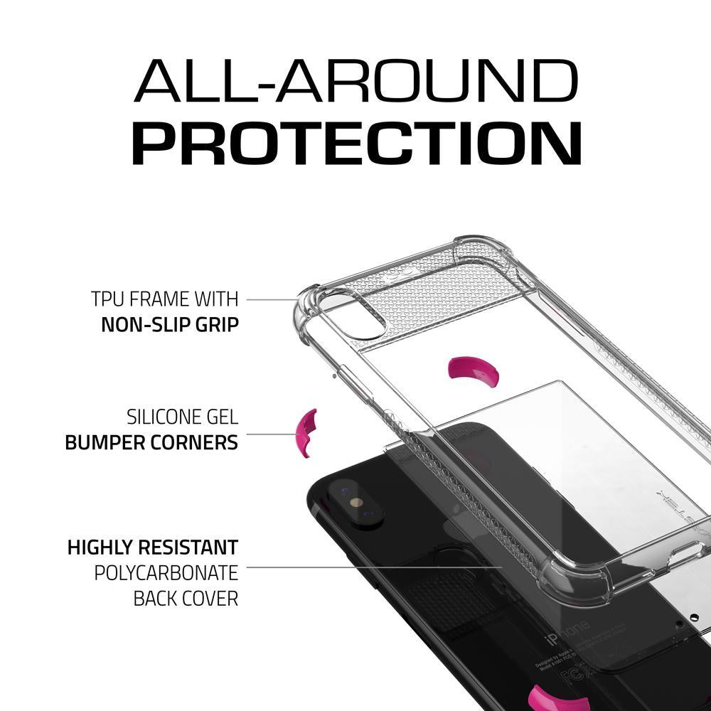 iPhone X Case, Ghostek Covert 2 Series for iPhone X / iPhone Pro Clear Protective Case [PINK]