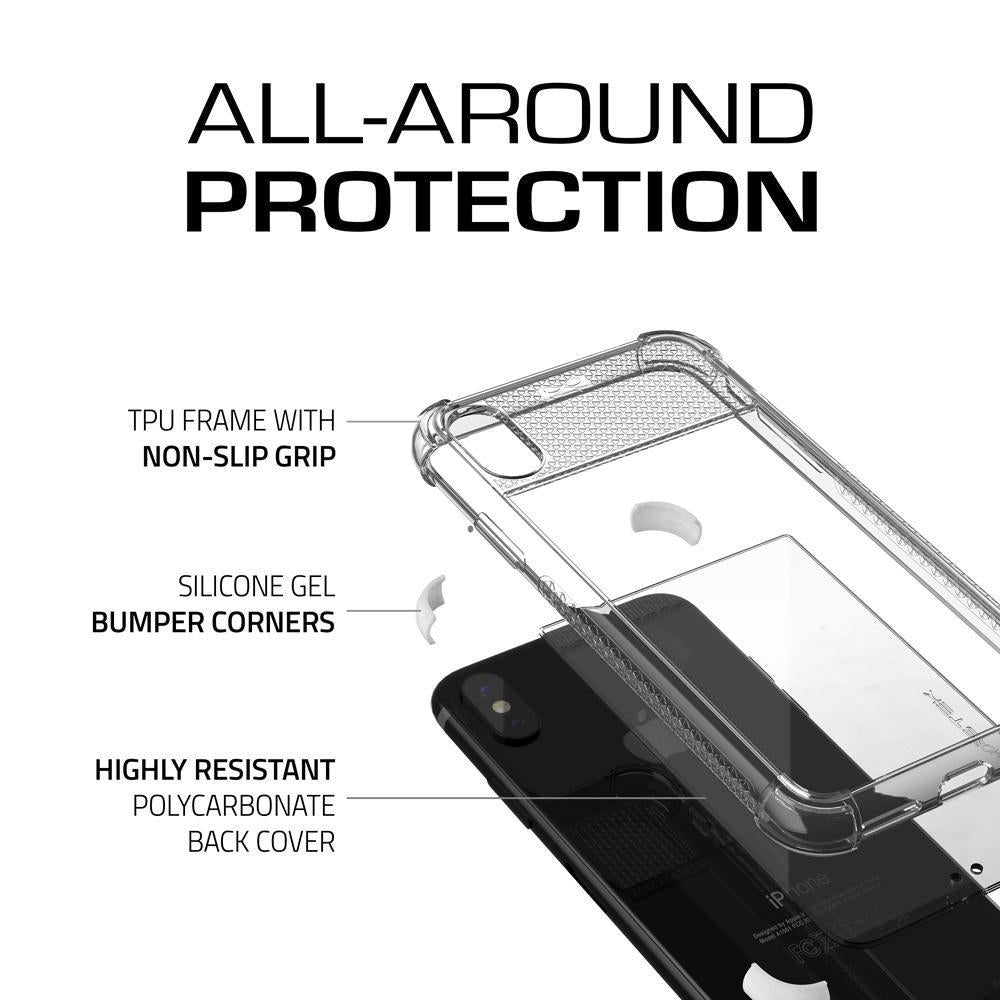 iPhone X Slim Clear Case, Ghostek Covert 2 Series Ultra Thin Shockproof Protective Cover | Hybrid Impact Drop Protection Technology | White