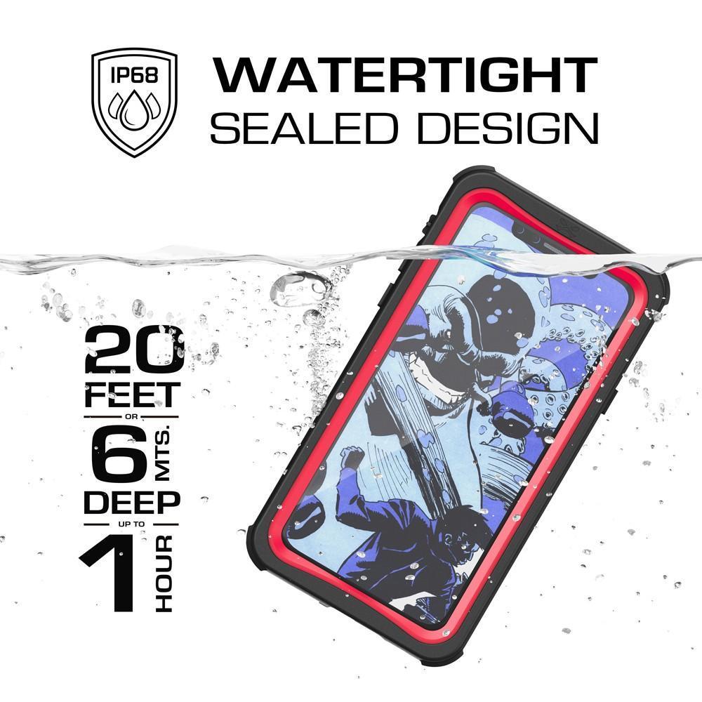 Apple iPhone X Waterproof Case, Ghostek Nautical Red Cover