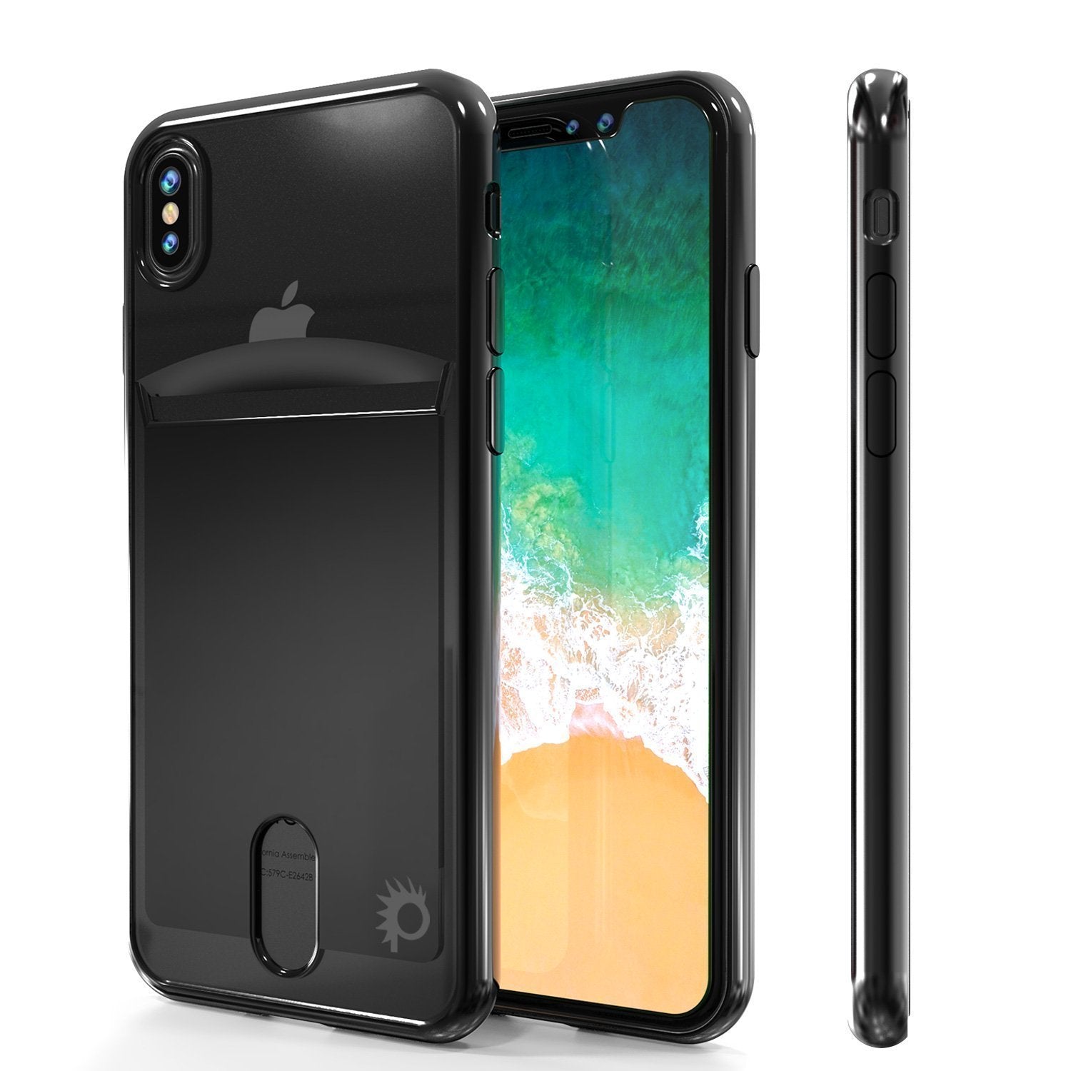 iPhone X Case, PUNKcase [LUCID Series] Slim Fit Protective Dual Layer Armor Cover W/ Scratch Resistant PUNKSHIELD Screen Protector [Black]