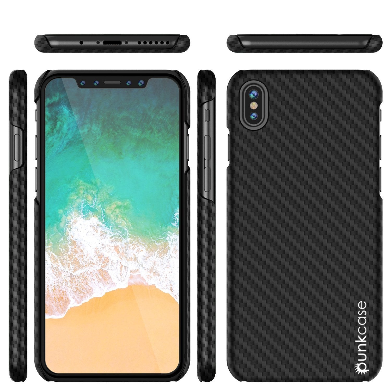 iPhone X Case, Punkcase CarbonShield, Heavy Duty & Ultra Thin 2 Piece Dual Layer [shockproof]