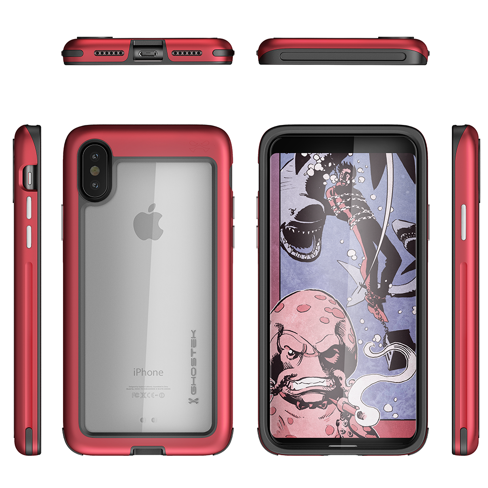 iPhone X Case, Ghostek Atomic Slim Series  for iPhone X Rugged Heavy Duty Case|RED