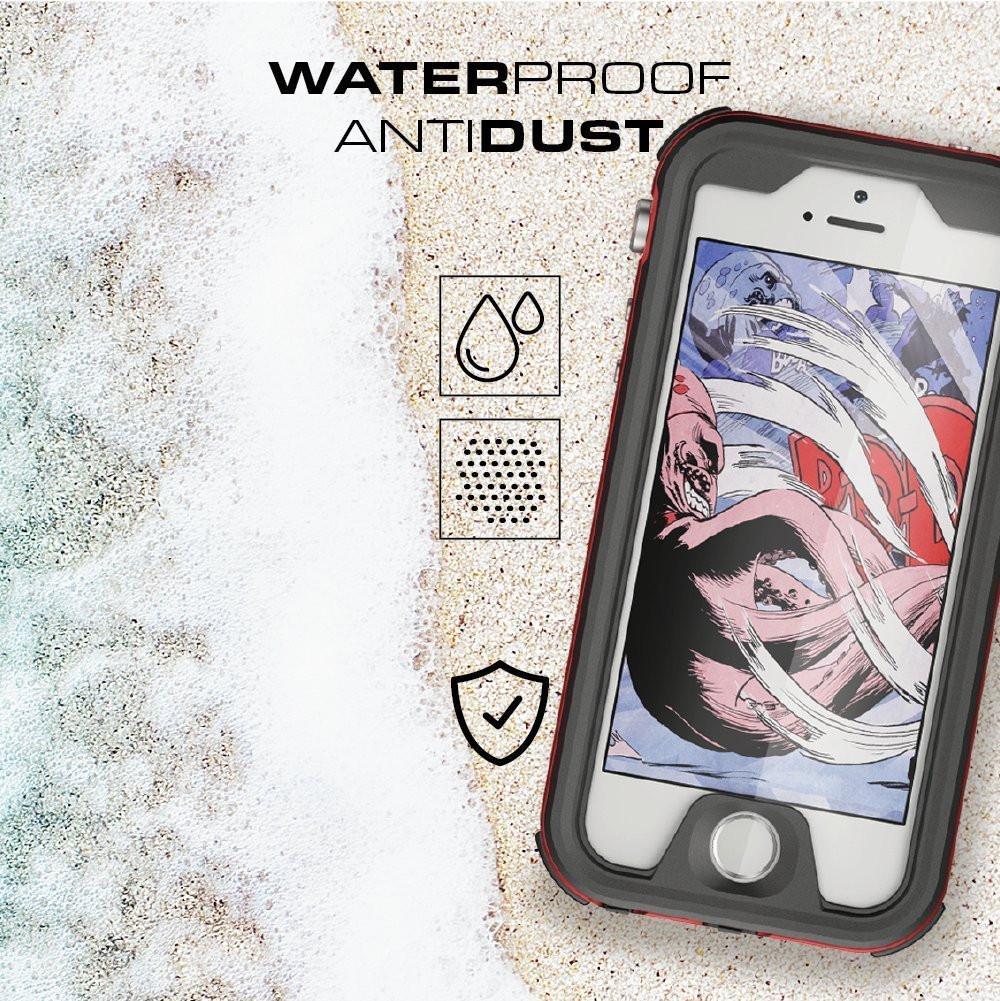 iPhone 8+ Plus Waterproof Case, Ghostek® Atomic 3.0 Red Series | Underwater | Touch-ID