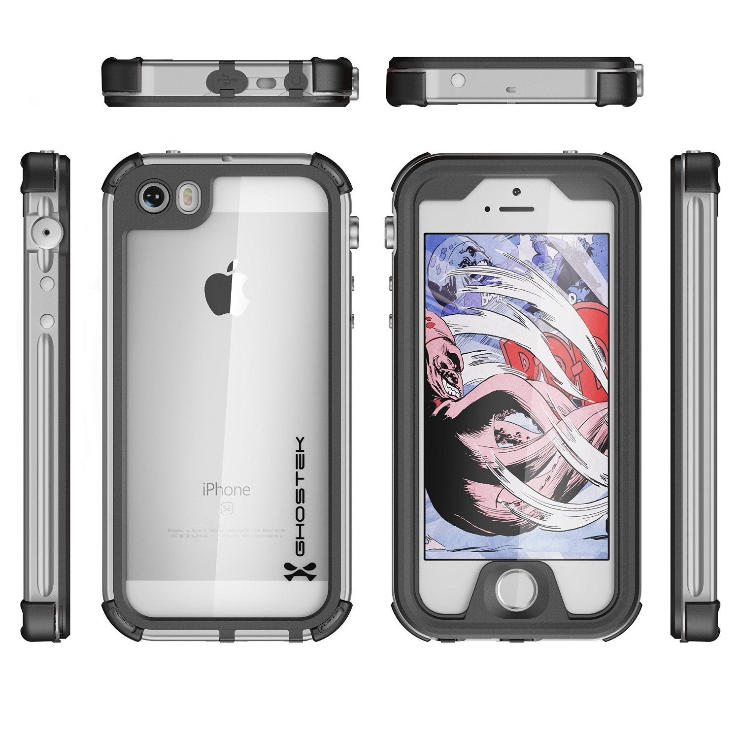 iPhone SE/5S/5 Waterproof Case, Ghostek® Atomic 3.0 Silver Series | Underwater | Touch-ID