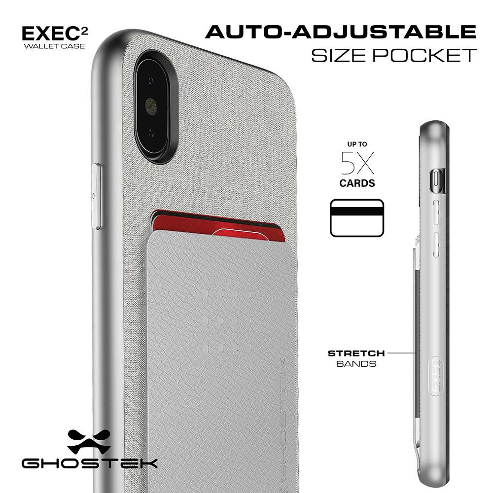 iPhone X Case, Ghostek Exec 2 Series for iPhone X / iPhone Pro Protective Wallet Case [RED]