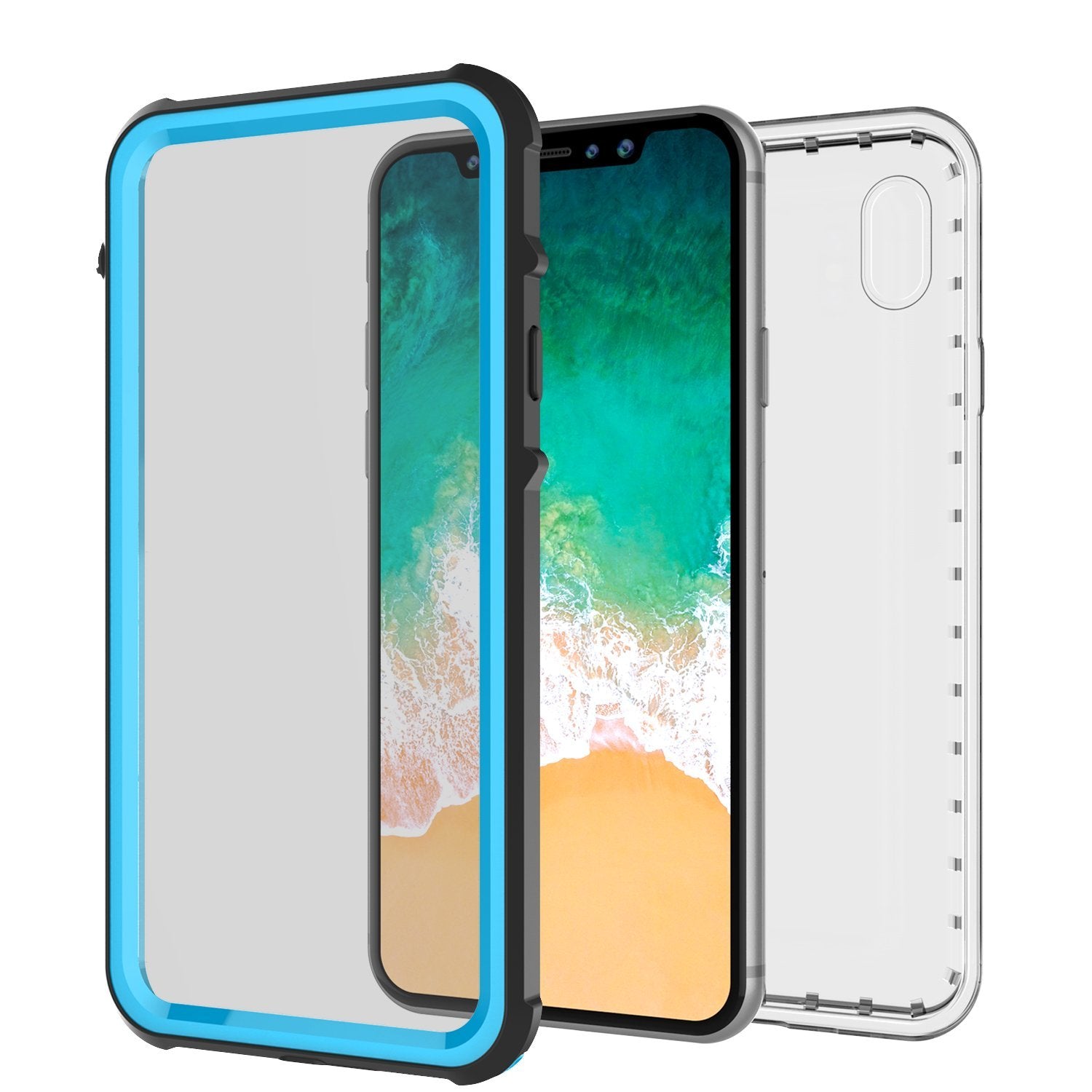 iPhone XS Max Case, PUNKCase [CRYSTAL SERIES] Protective IP68 Certified Cover [Light Blue]