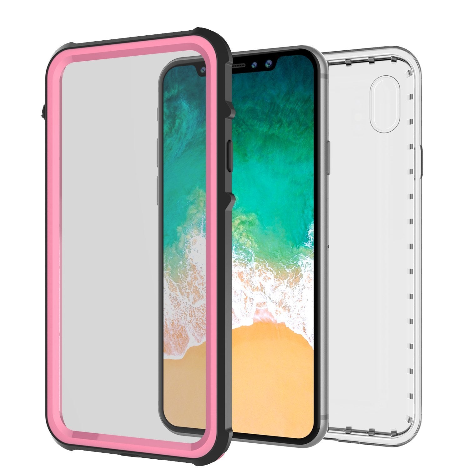 iPhone XS Max Case, PUNKCase [CRYSTAL SERIES] Protective IP68 Certified Cover [Pink]