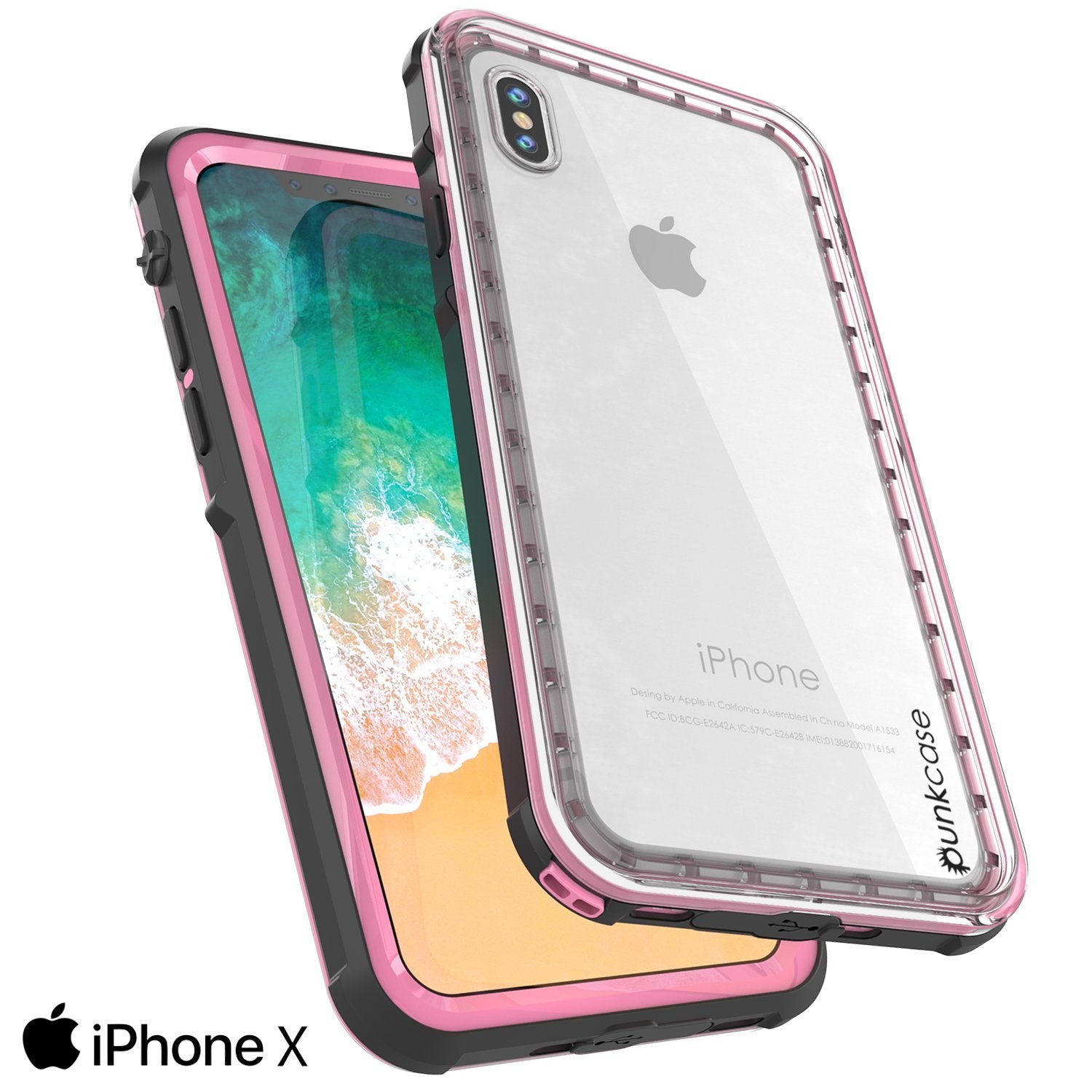 iPhone XS Case, PUNKCase [CRYSTAL SERIES] Protective IP68 Certified Cover [Pink]
