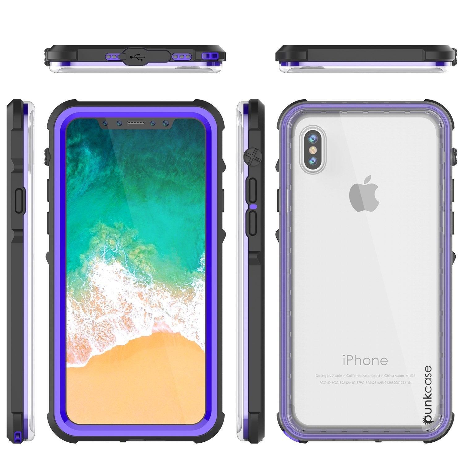 iPhone XS Case, PUNKCase [CRYSTAL SERIES] Protective IP68 Certified Cover [Purple]