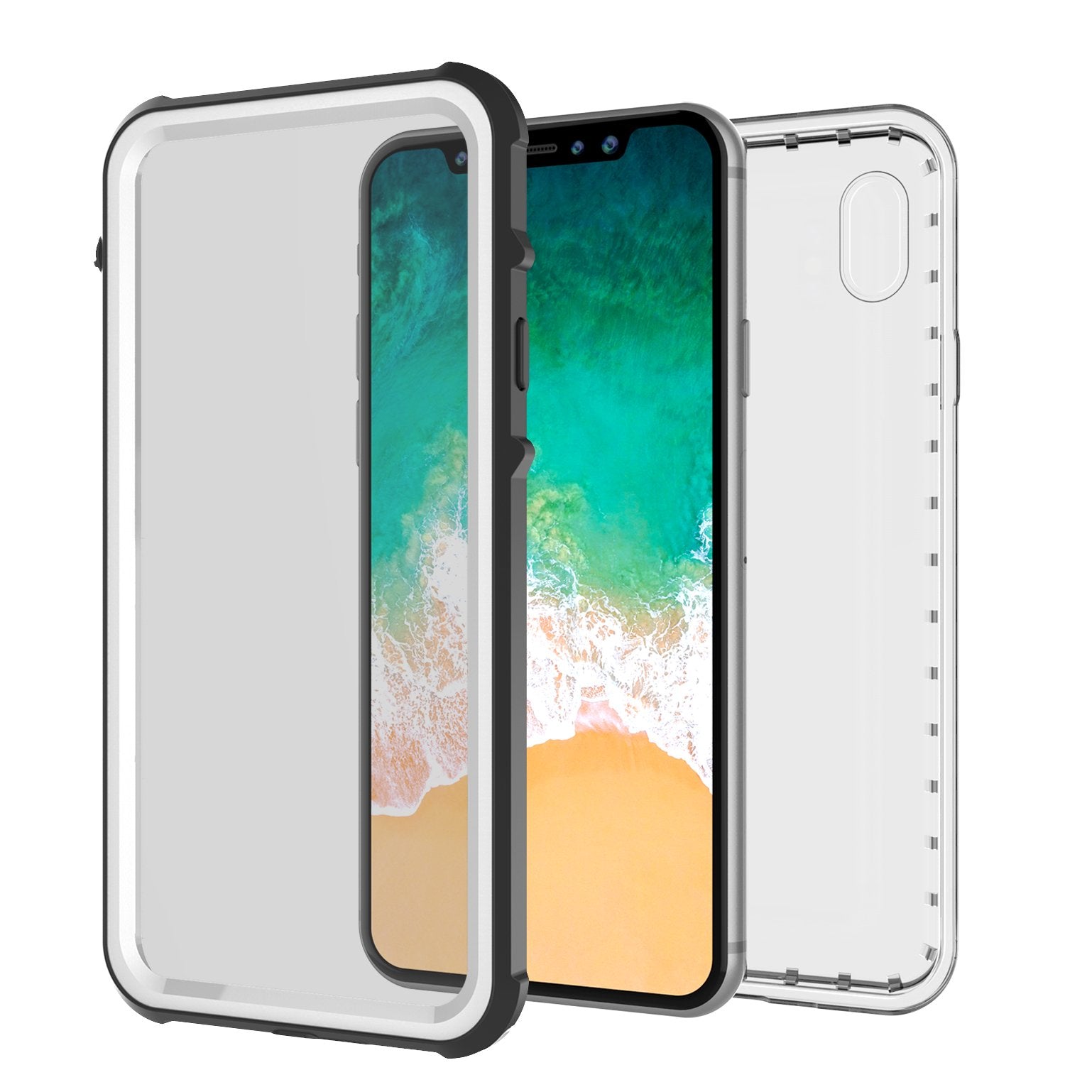 iPhone X Case, PUNKCase [CRYSTAL SERIES] Protective IP68 Certified Cover W/ Attached Screen Protector - DustPROOF, ShockPROOF, SnowPROOF - Ultra Slim Fit for Apple iPhone 10 [WHITE]