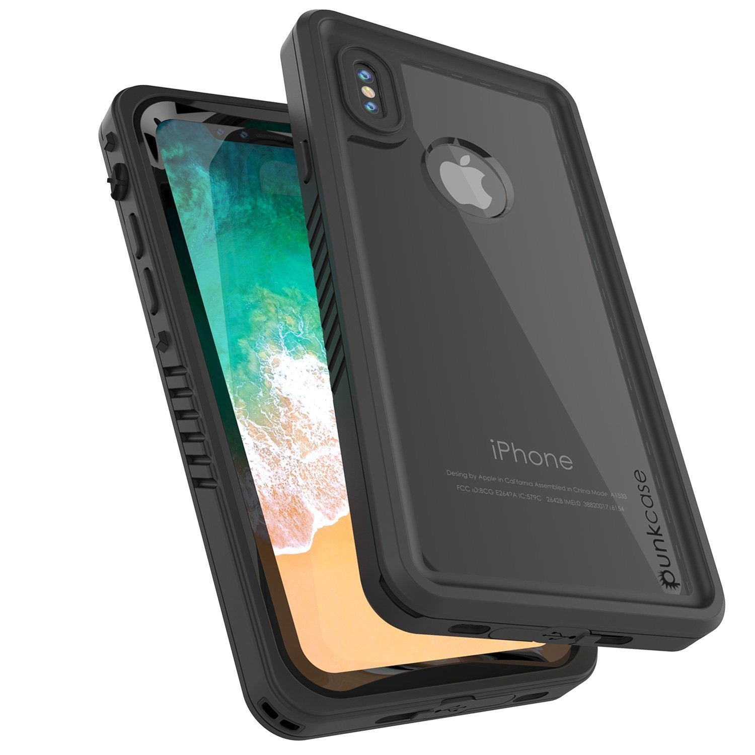iPhone XS Max Waterproof Case, Punkcase [Extreme Series] Armor Cover W/ Built In Screen Protector [Black]
