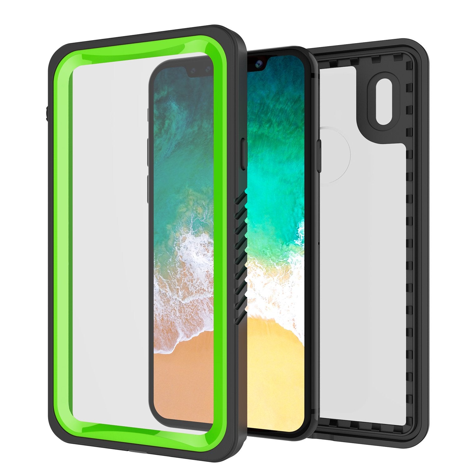 iPhone X Case, Punkcase [Extreme Series] [Slim Fit] [IP68 Certified] [Shockproof] [Snowproof] [Dirproof] Armor Cover W/ Built In Screen Protector for Apple iPhone 10 [LIGHT GREEN]