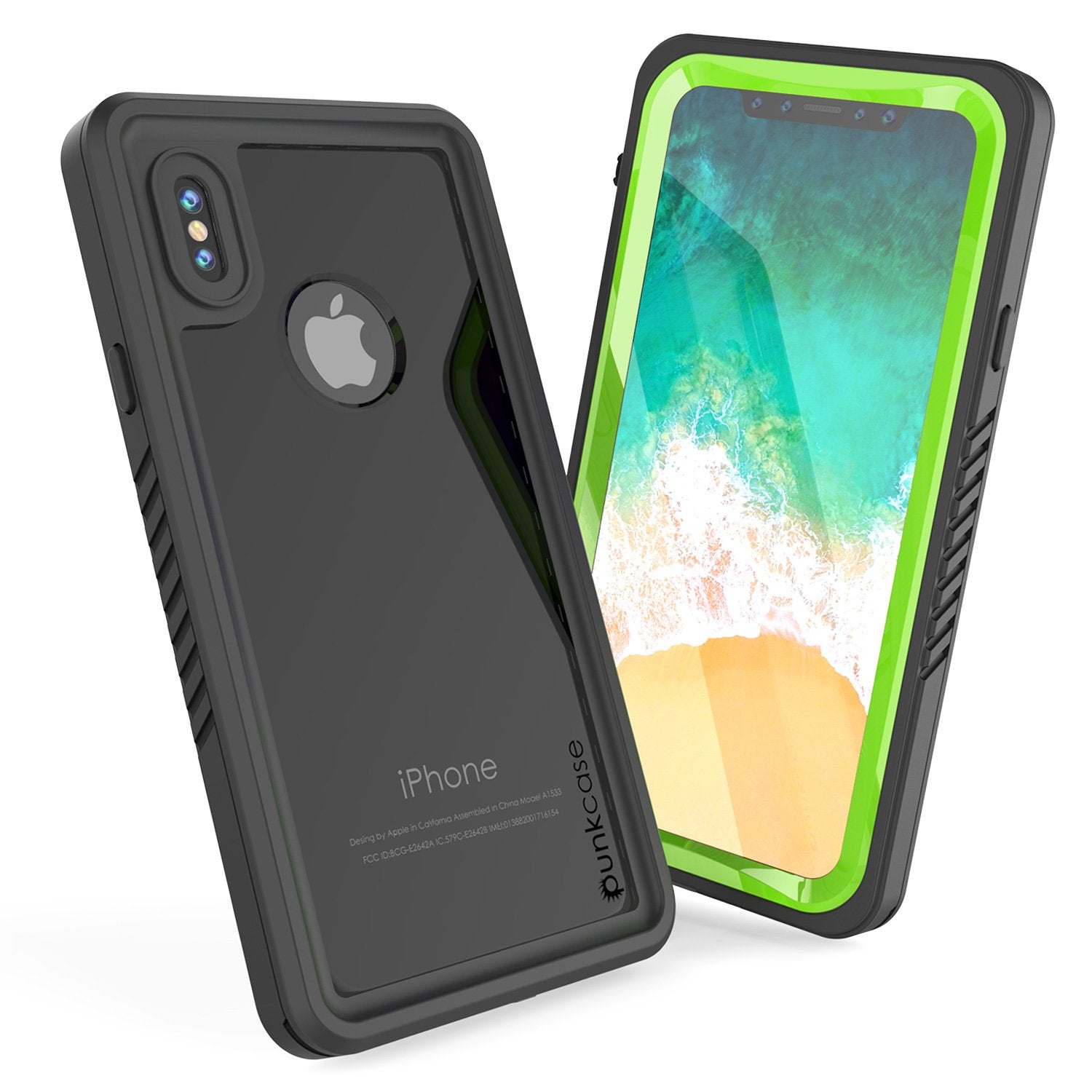 iPhone X Case, Punkcase [Extreme Series] [Slim Fit] [IP68 Certified] [Shockproof] [Snowproof] [Dirproof] Armor Cover W/ Built In Screen Protector for Apple iPhone 10 [LIGHT GREEN]
