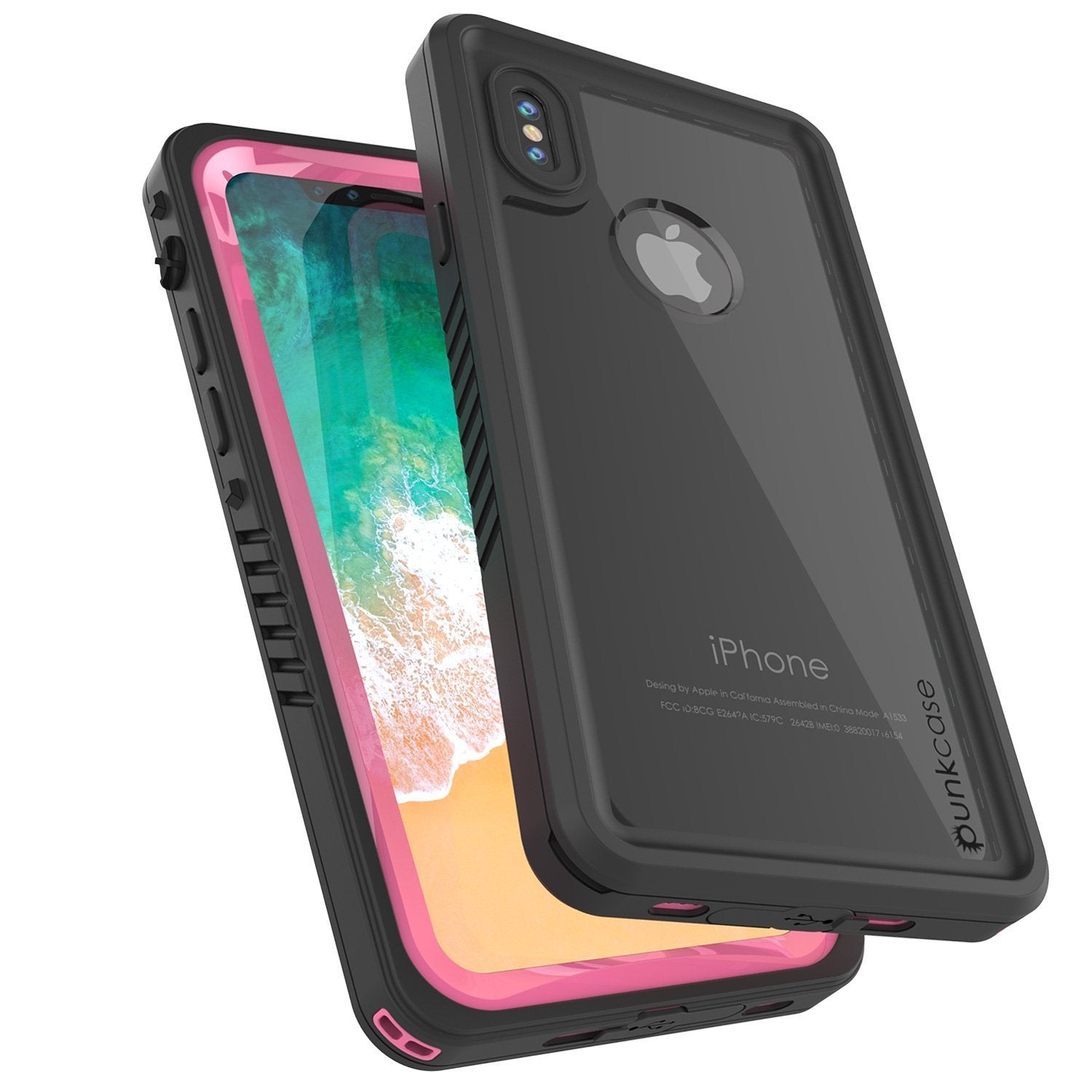 iPhone XS Max Waterproof Case, Punkcase [Extreme Series] Armor Cover W/ Built In Screen Protector [Pink]
