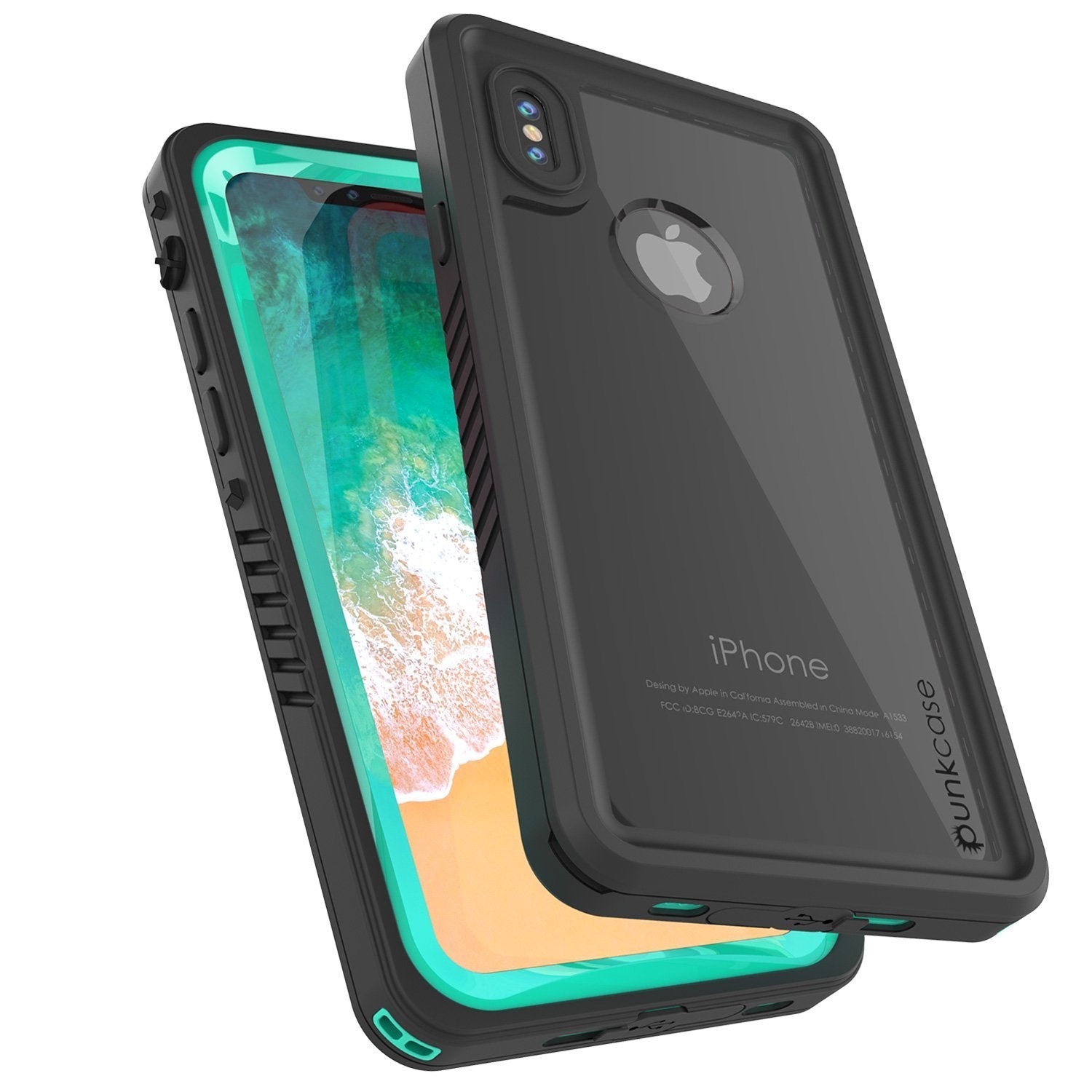 iPhone XS Max Waterproof Case, Punkcase [Extreme Series] Armor Cover W/ Built In Screen Protector [Teal]