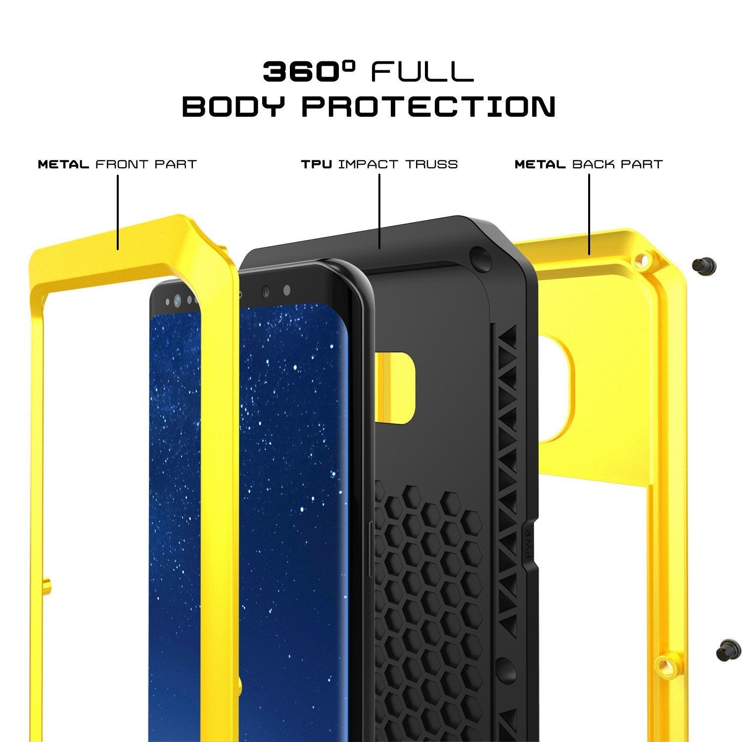 Galaxy Note 8  Case, Punkcase METALLIC Neon Shockproof Slim Metal Cover Armor Case