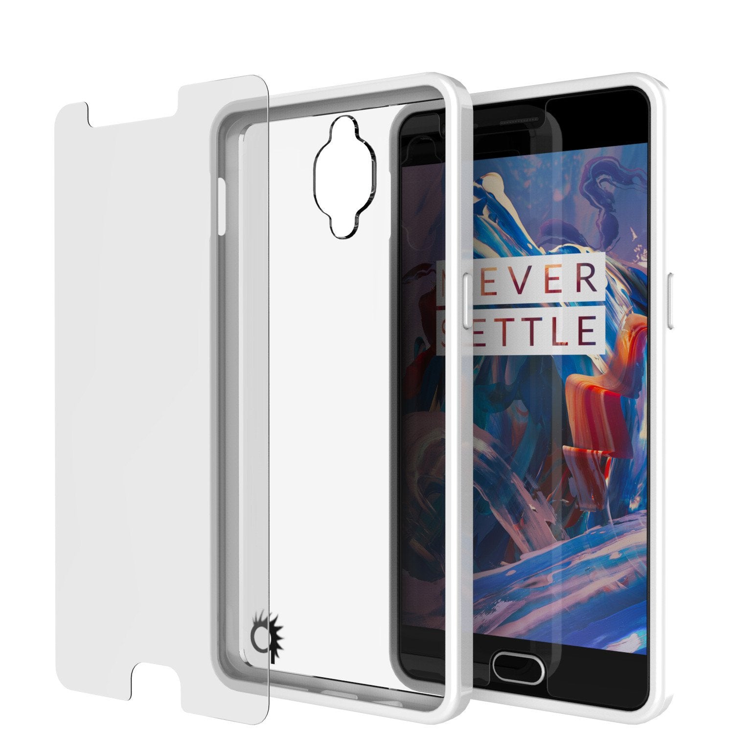 OnePlus 3 Case Punkcase® LUCID 2.0 White Series w/ SHIELD GLASS Lifetime Warranty Exchange