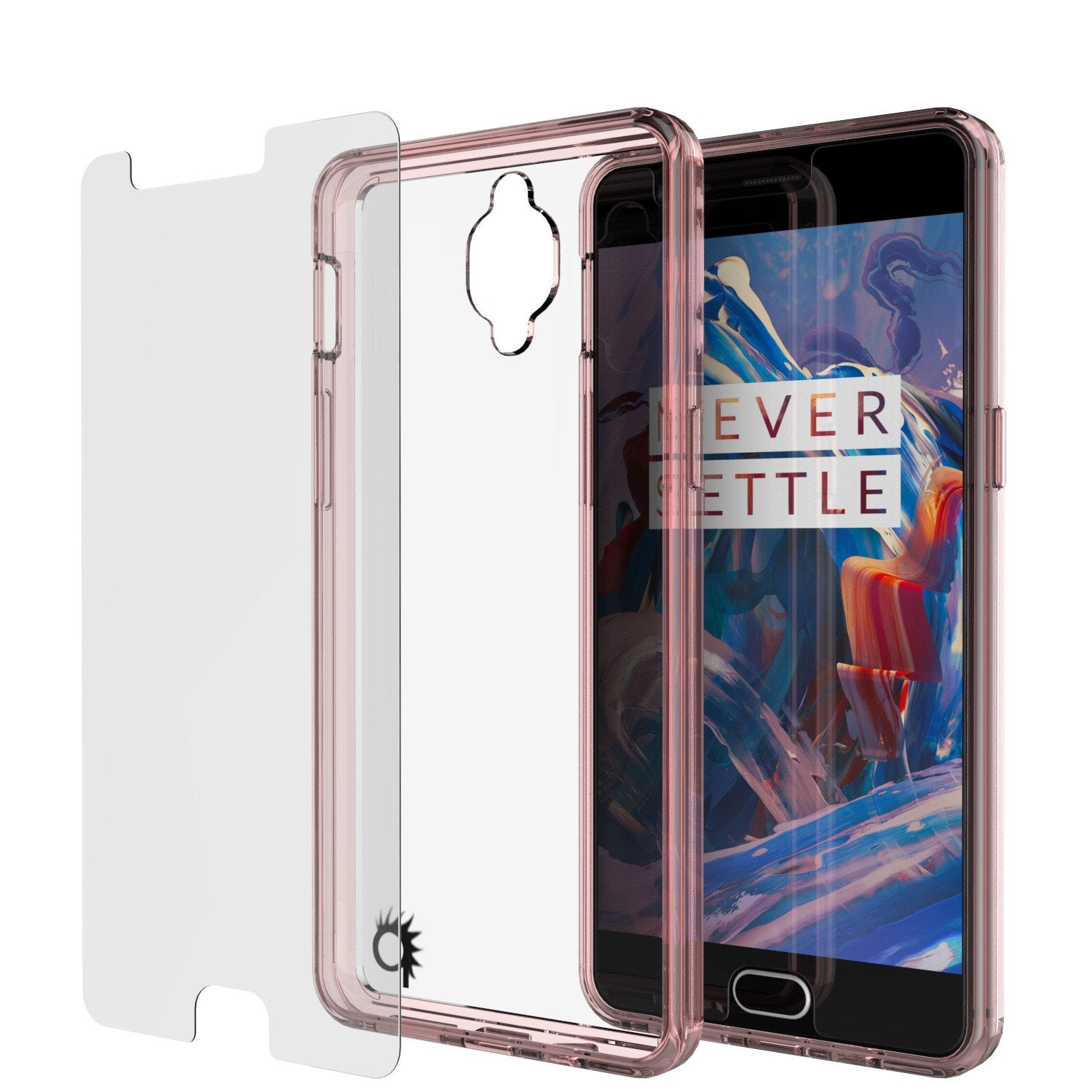 OnePlus 3 Case Punkcase® LUCID 2.0 Crystal Pink Series w/ SHIELD GLASS Lifetime Warranty Exchange