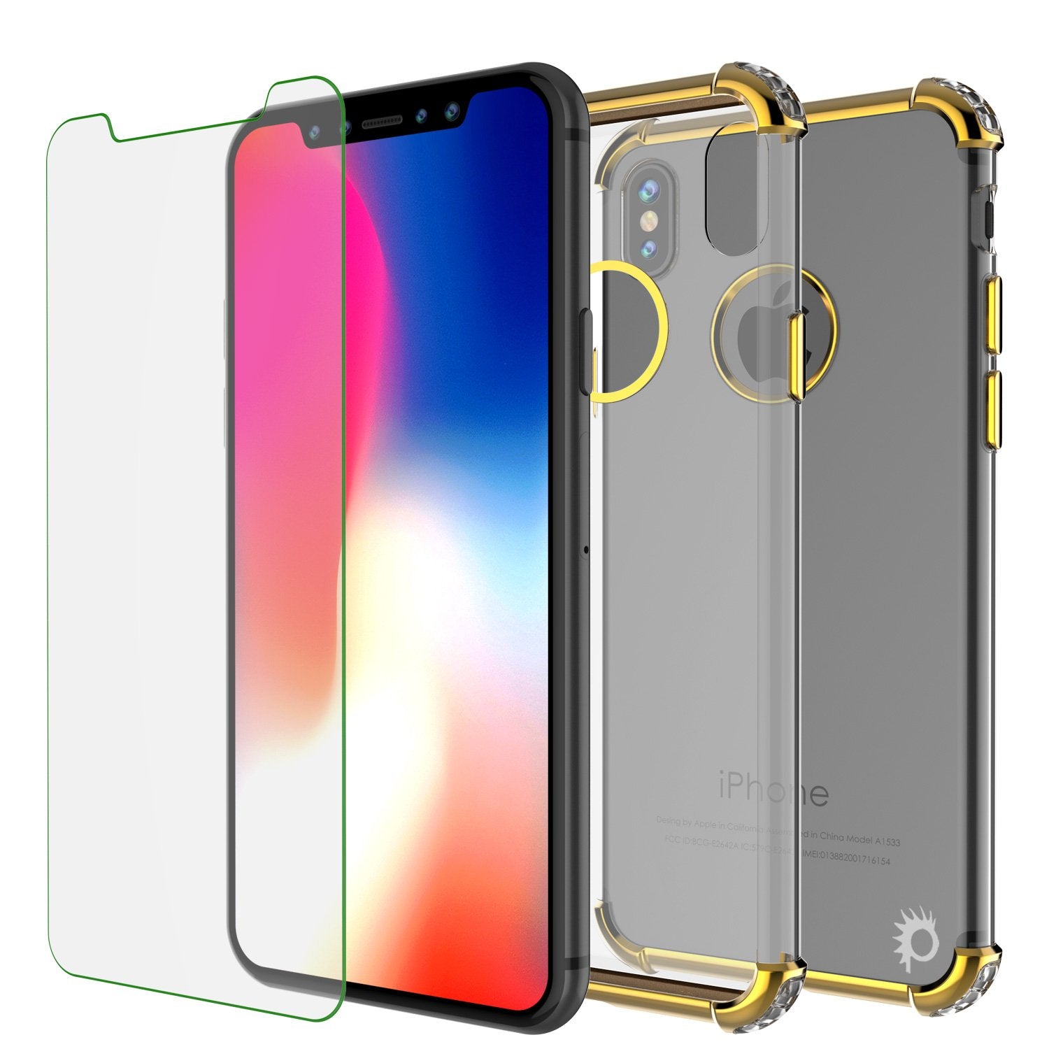 iPhone X Case, Punkcase [BLAZE SERIES] Protective Cover W/ PunkShield Screen Protector [Shockproof] [Slim Fit] for Apple iPhone 10 [Gold]