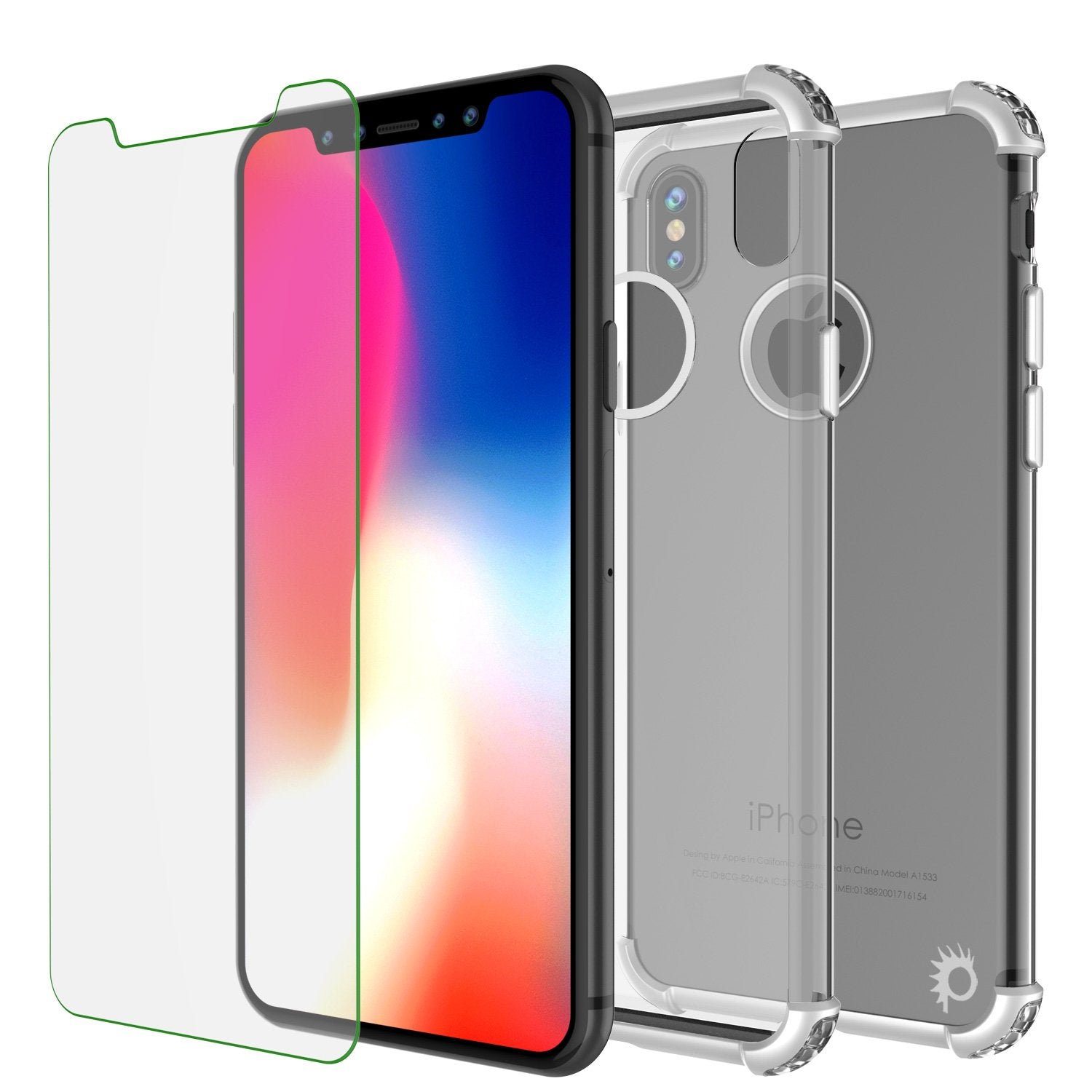 iPhone X Case, Punkcase [BLAZE SERIES] Protective Cover W/ PunkShield Screen Protector [Shockproof] [Slim Fit] for Apple iPhone 10 [Silver]