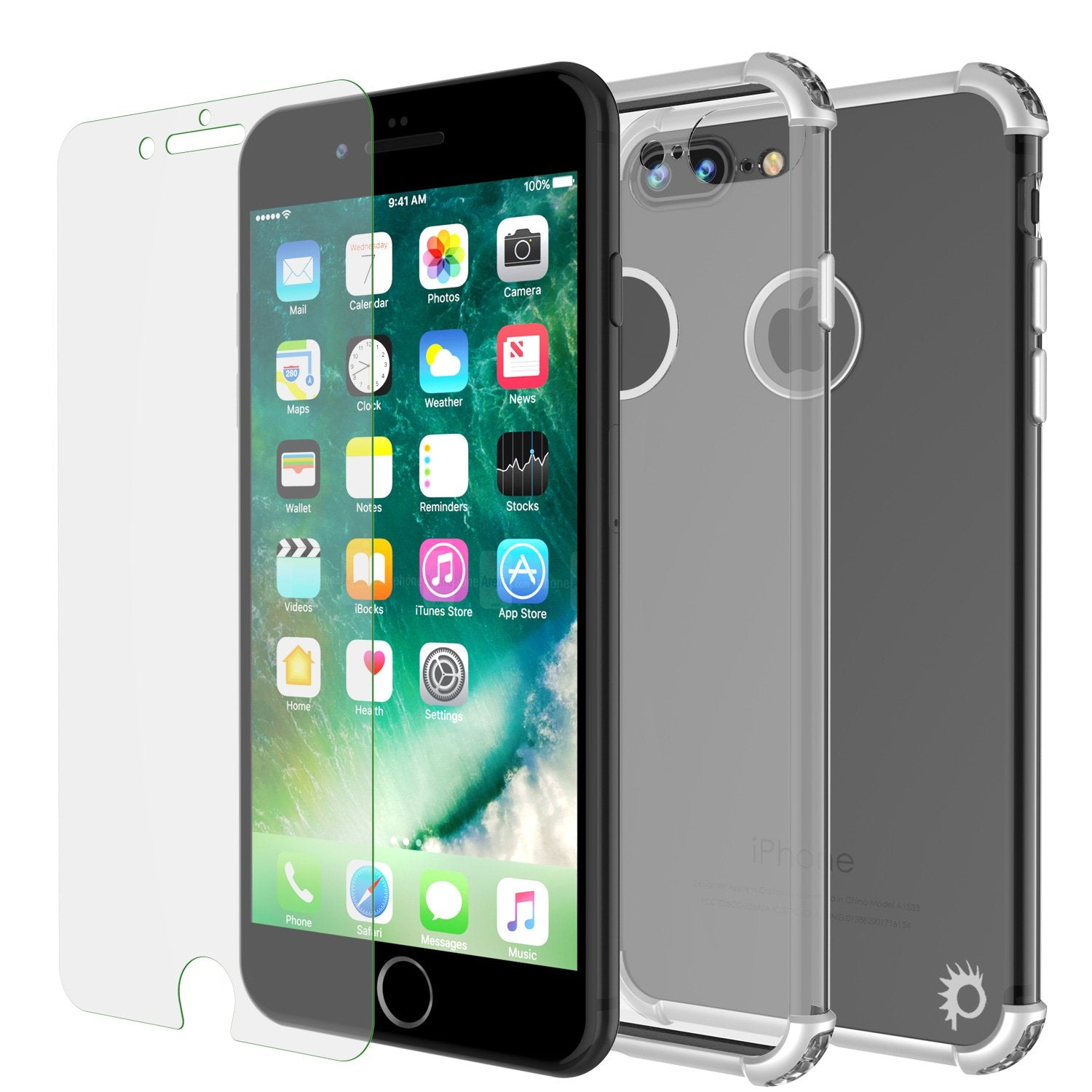 iPhone 8 PLUS Case, Punkcase BLAZE SERIES Protective Cover [Silver]