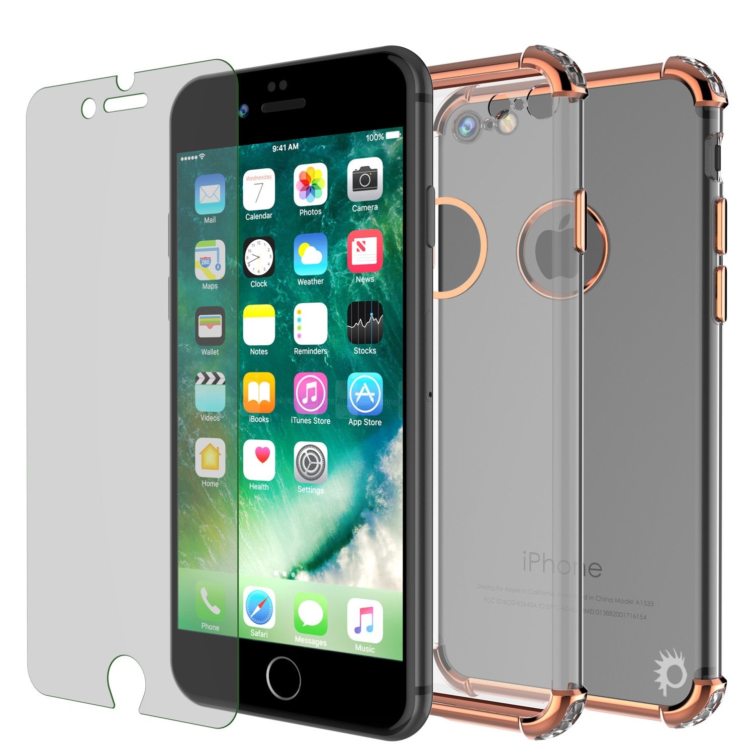 iPhone 7 Case, Punkcase [BLAZE SERIES] Protective Cover W/ PunkShield Screen Protector [Shockproof] [Slim Fit] for Apple iPhone [RoseGold]