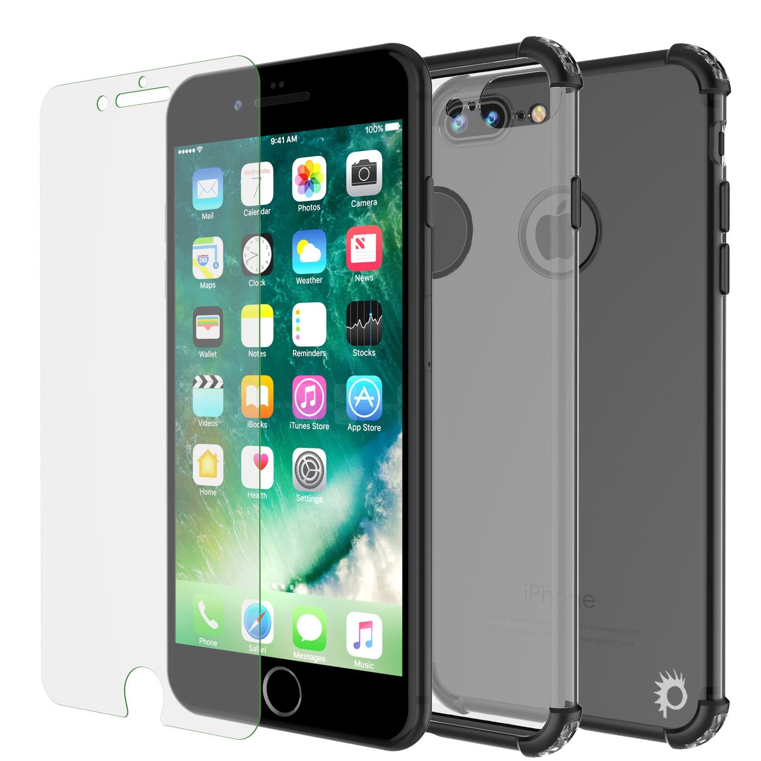 iPhone 7 PLUS Case, Punkcase BLAZE SERIES Protective Cover [Black]