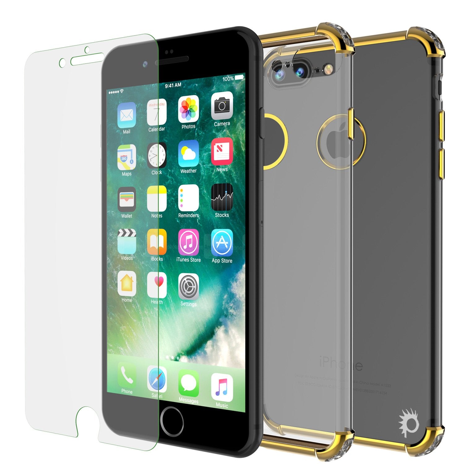 iPhone 8 PLUS Case, Punkcase BLAZE SERIES Protective Cover [Gold]