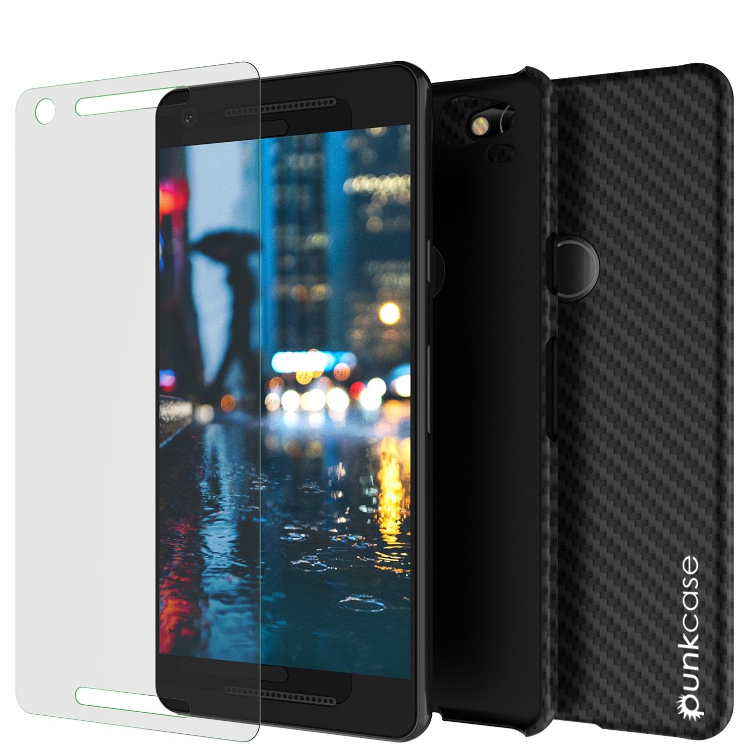 Google Pixel 2 CarbonShield Heavy Duty & Ultra Thin 2  Leather Cover