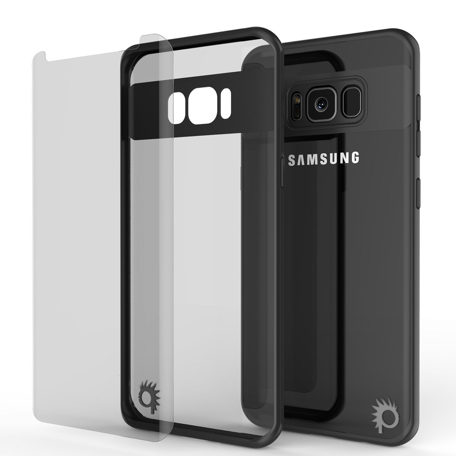 Galaxy S8 Case, Punkcase [MASK Series] [BLACK] Full Body Hybrid Dual Layer TPU Cover W/ Protective PUNKSHIELD Screen Protector