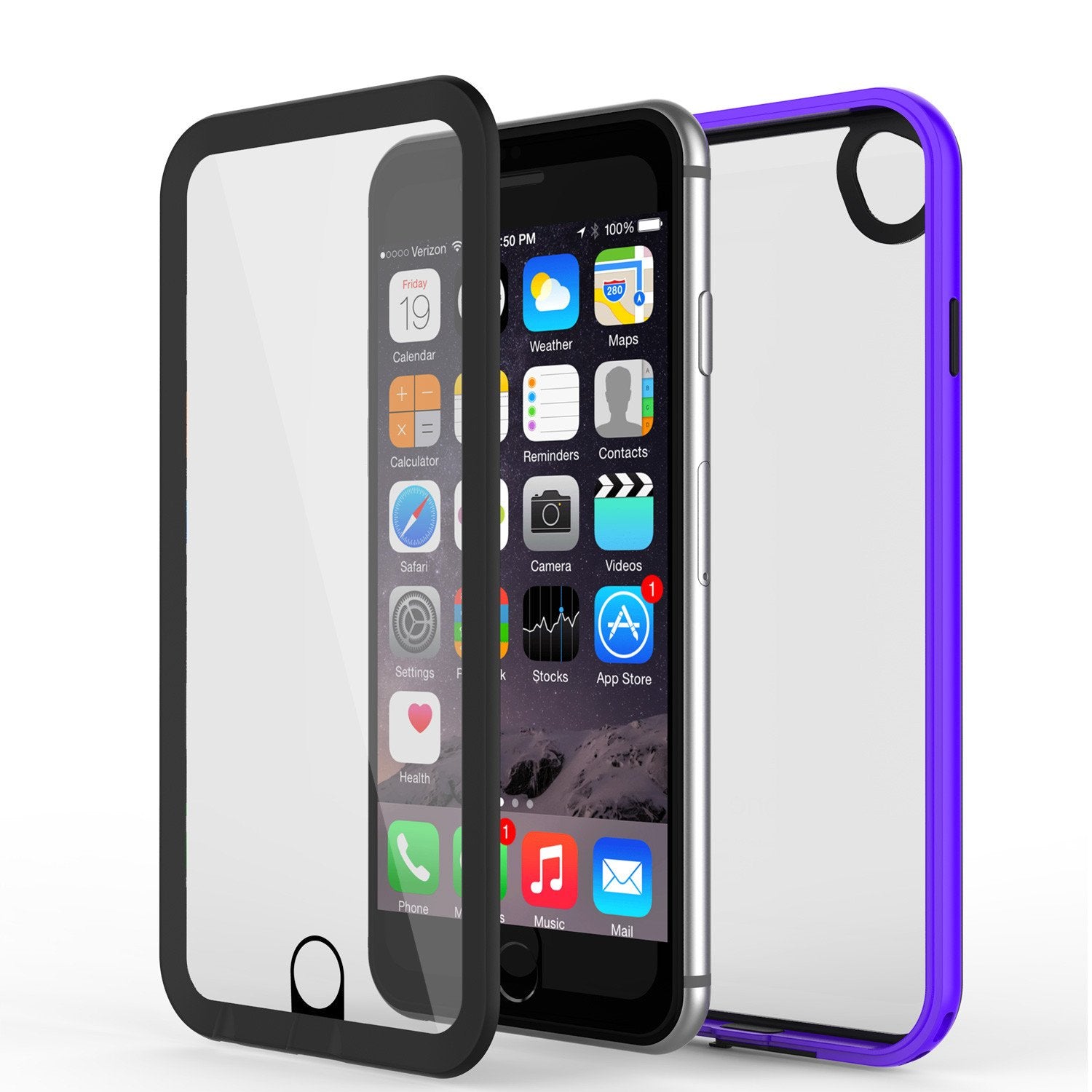 Apple iPhone 7 Waterproof Case, PUNKcase CRYSTAL 2.0 Purple W/ Attached Screen Protector  | Warranty