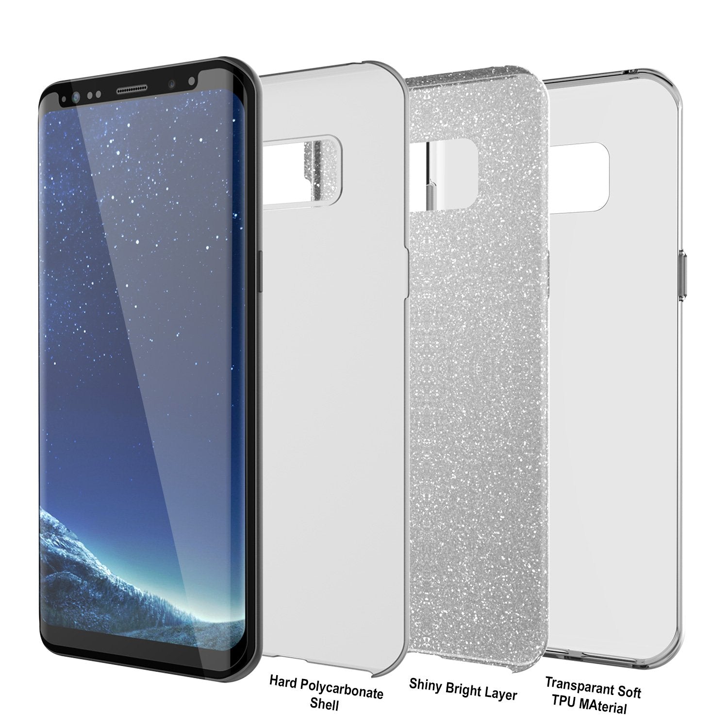 Galaxy S8 Case, Punkcase Galactic 2.0 Series Armor Silver Cover