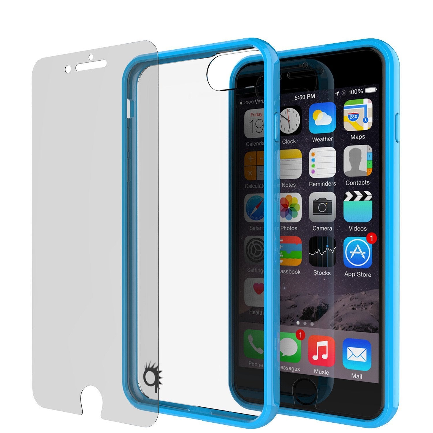 iPhone 8 Case Punkcase® LUCID 2.0 Light Blue Series w/ PUNK SHIELD Screen Protector | Ultra Fit
