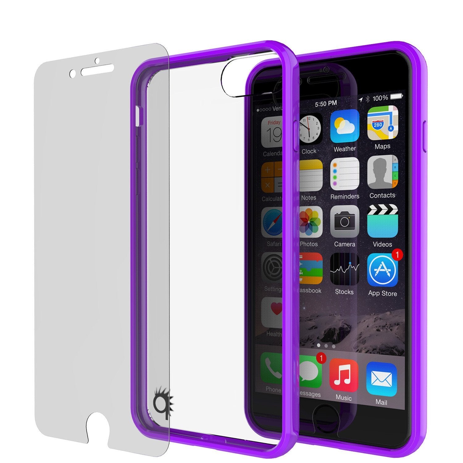 iPhone 8 Case Punkcase® LUCID 2.0 Purple Series w/ PUNK SHIELD Screen Protector | Ultra Fit