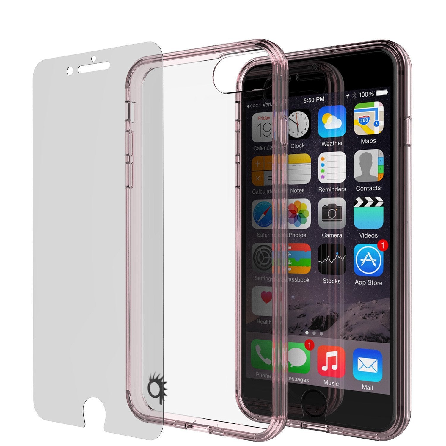 iPhone 8 Case Punkcase® LUCID 2.0 Crystal Pink Series w/ PUNK SHIELD Screen Protector | Ultra Fit