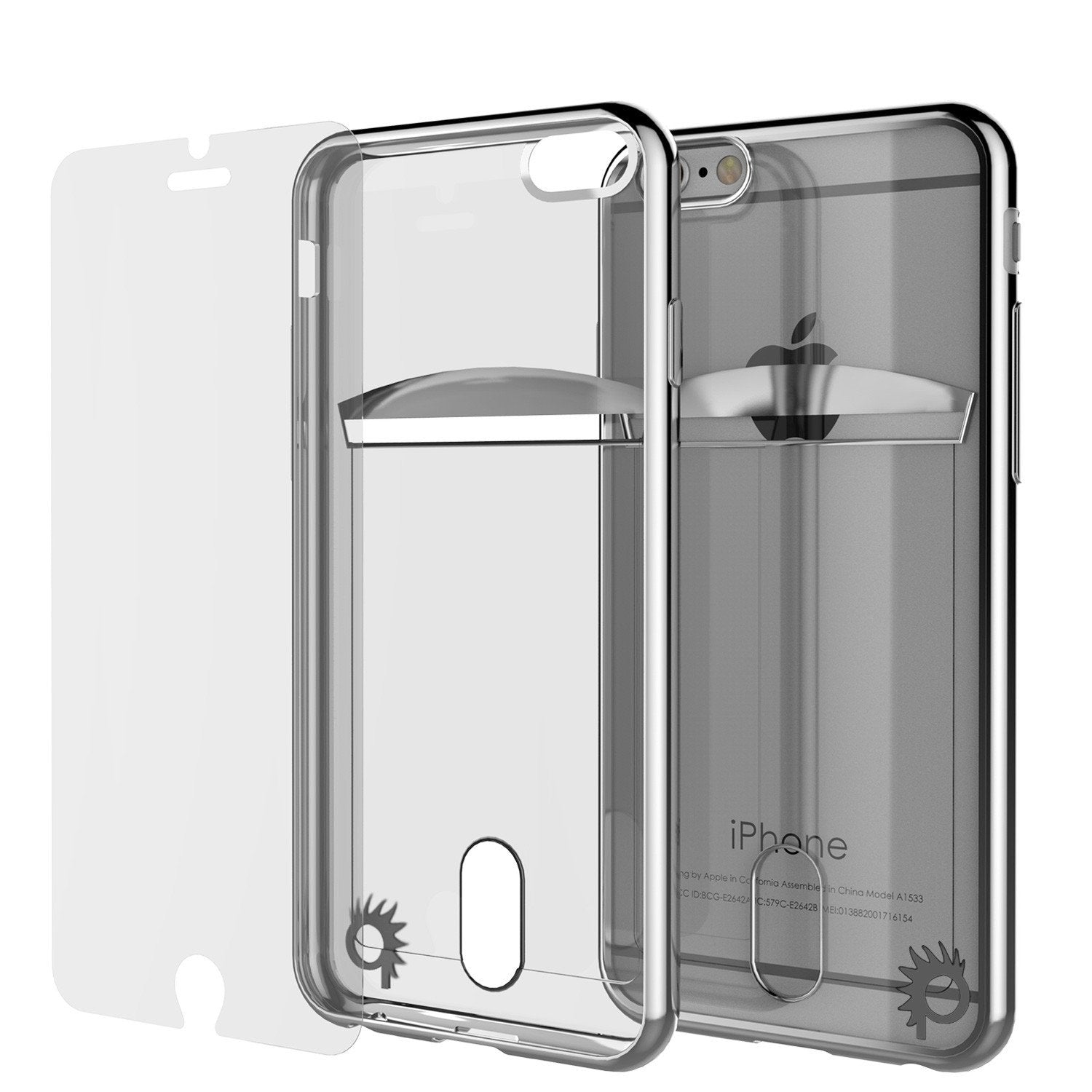 iPhone 6s+ Plus/6+ Plus Case, PUNKCASE® LUCID Silver Series | Card Slot | SHIELD Screen Protector