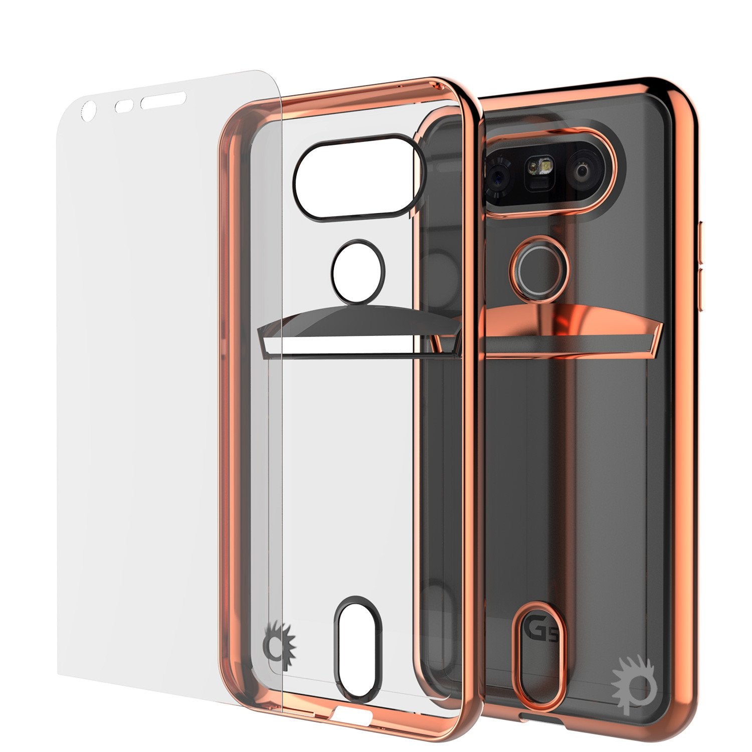 LG G5 Case, PUNKCASE® Rose Gold LUCID  Series | Card Slot | PUNK SHIELD Screen Protector
